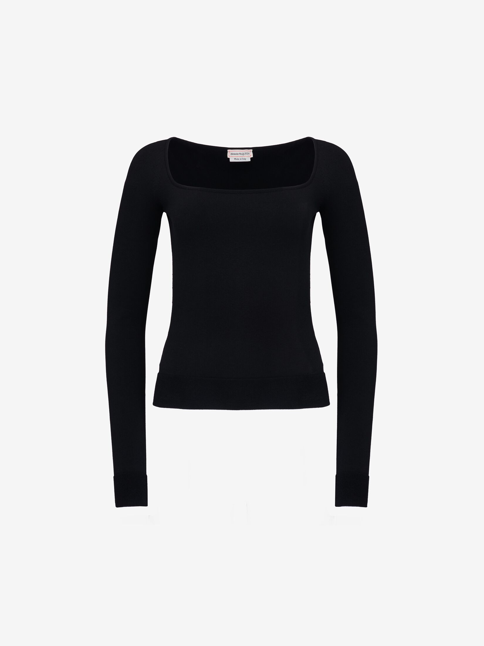 Off-the-shoulder Knit Top in Black | Alexander McQueen CA