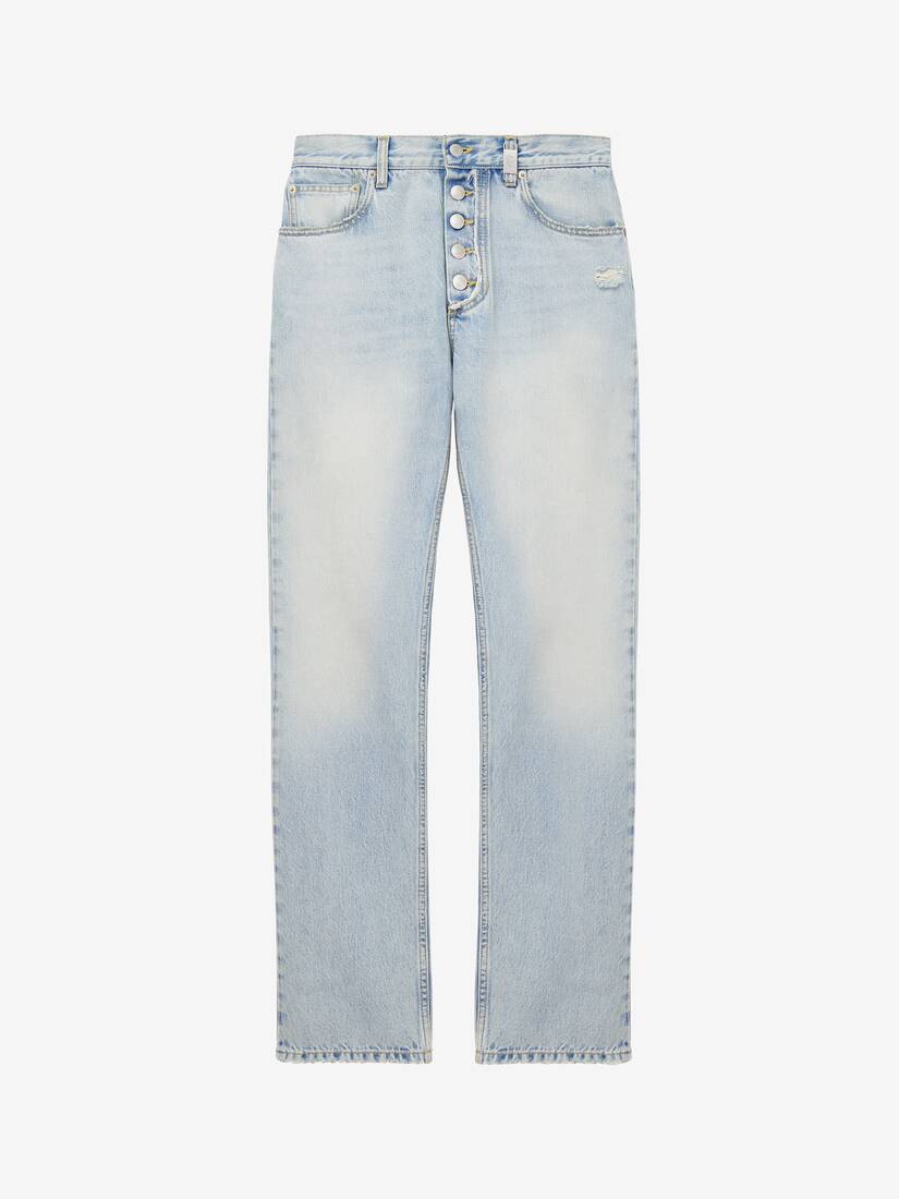 Stonewashed schmal geschnittene Jeans