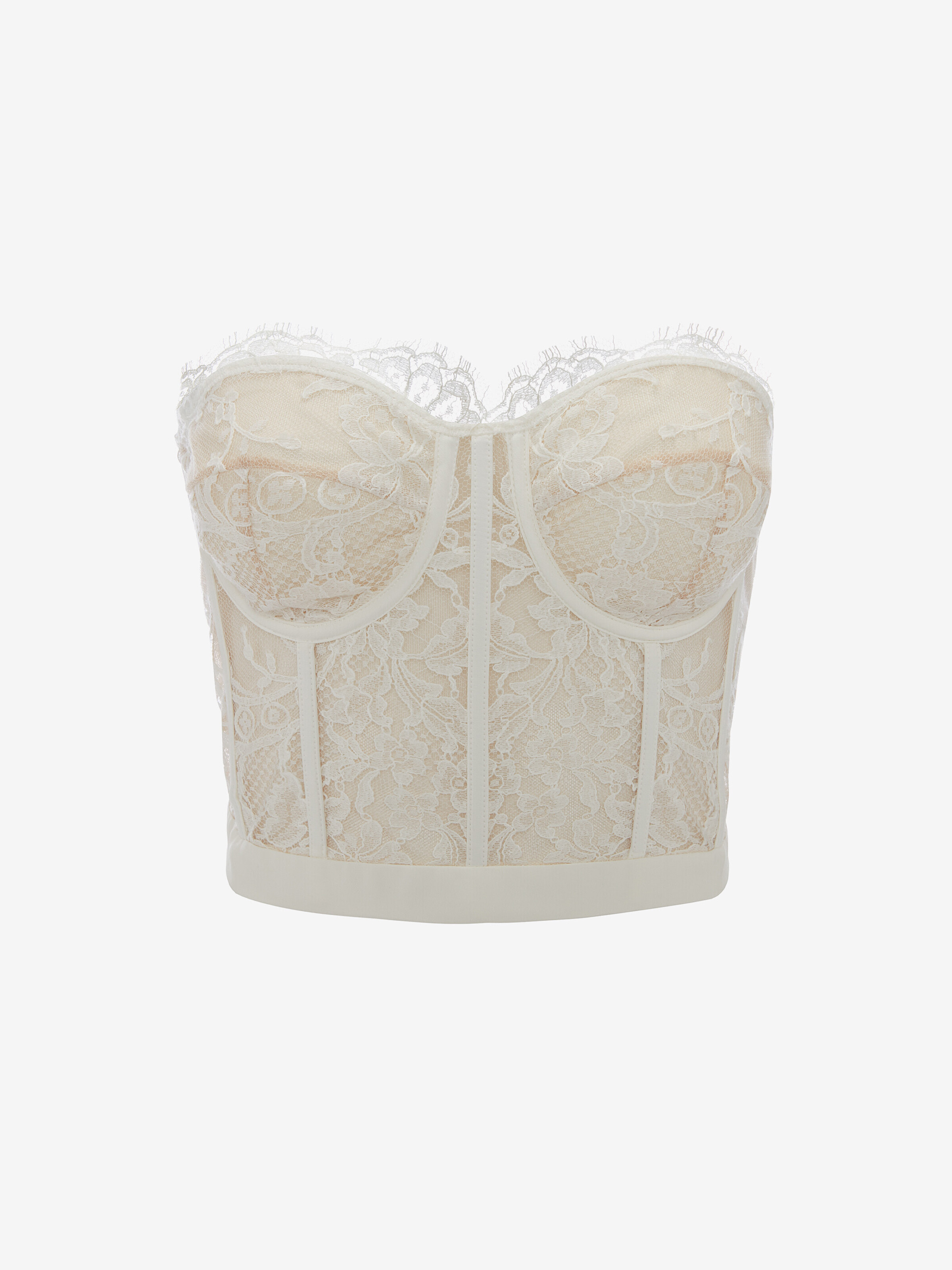 Everly White Lace Satin Corset Top – Miss Circle