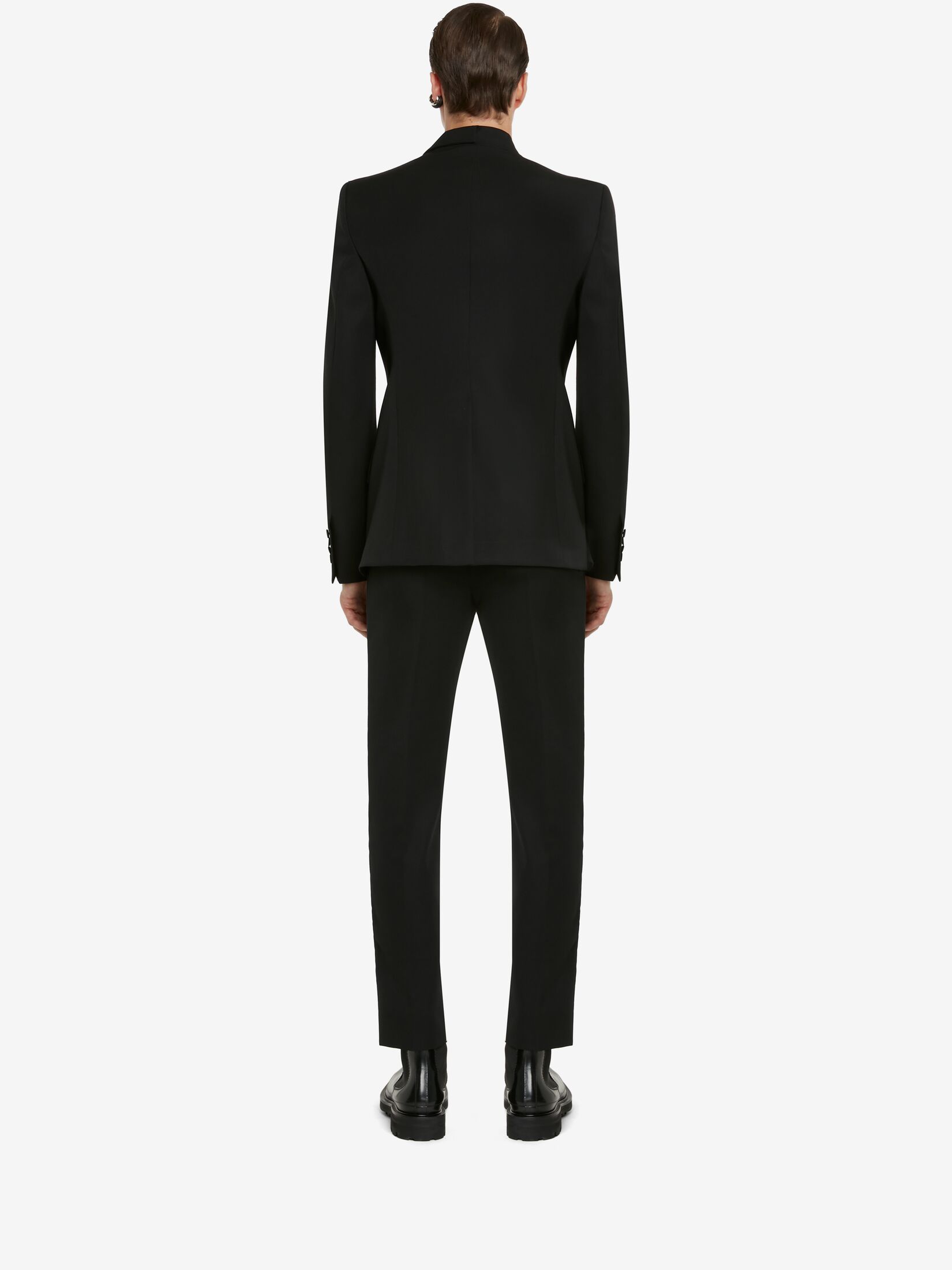 High-waisted Tuxedo Trousers in Black