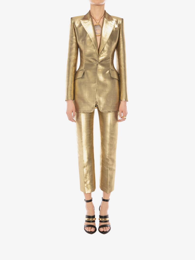 metallic gold suit