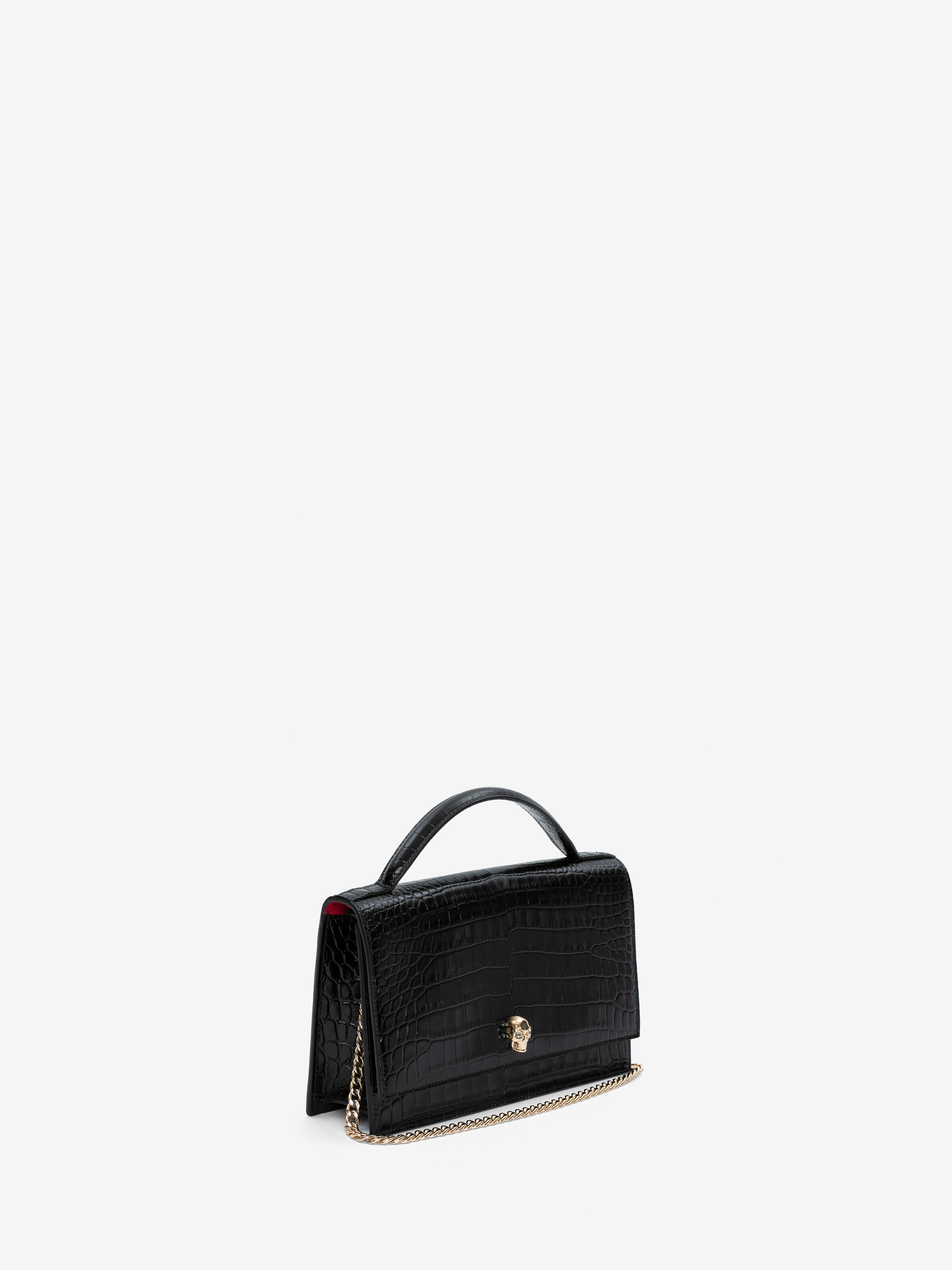 Women's Top Handle Skull Bag in Black in Calf Leather | Alexander McQueen - image 2