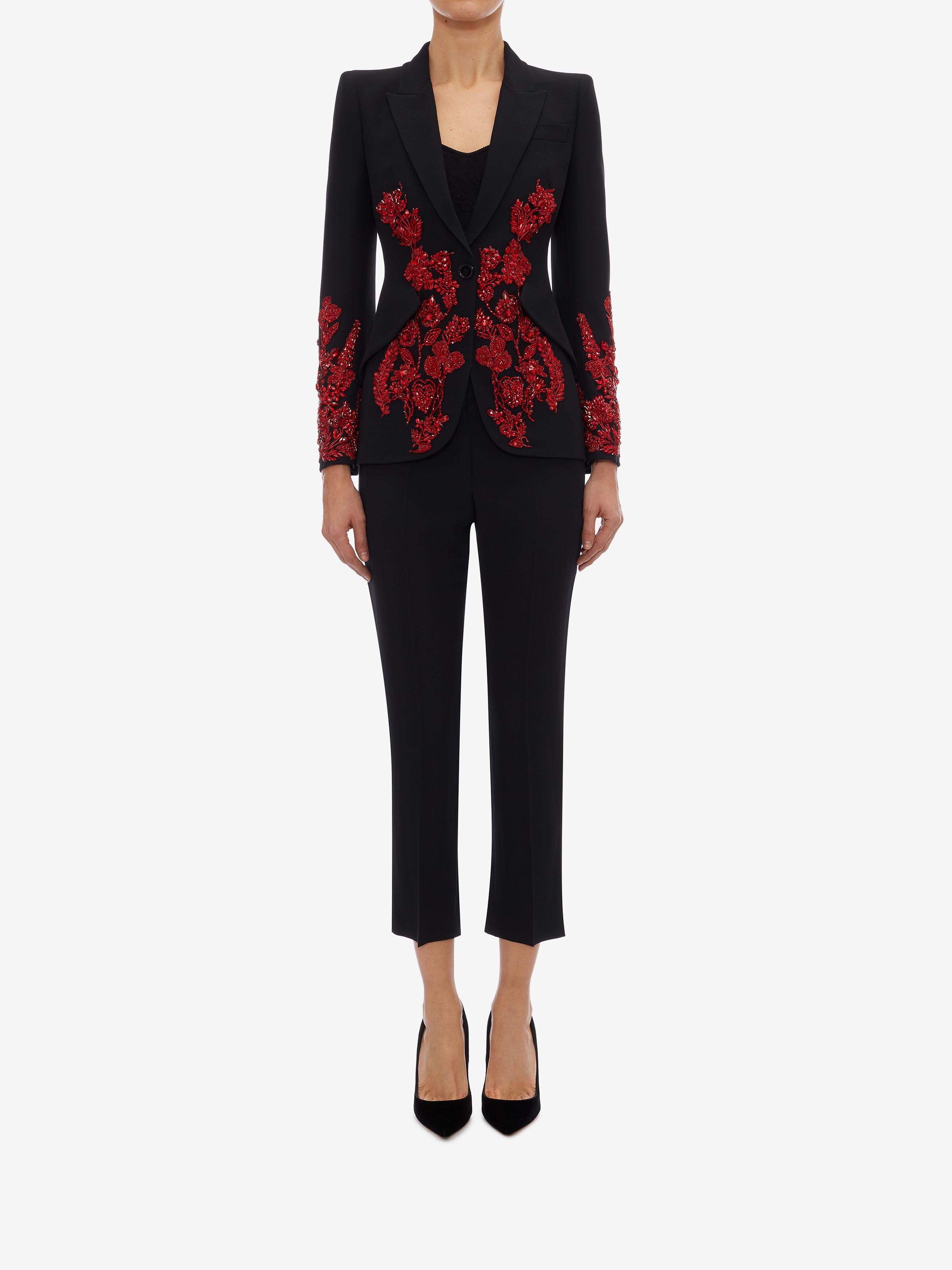 Pantaloni a Sigaretta da Donna in Nero in 52% Viscosa, 48% Acetato | Alexander McQueen - image 2