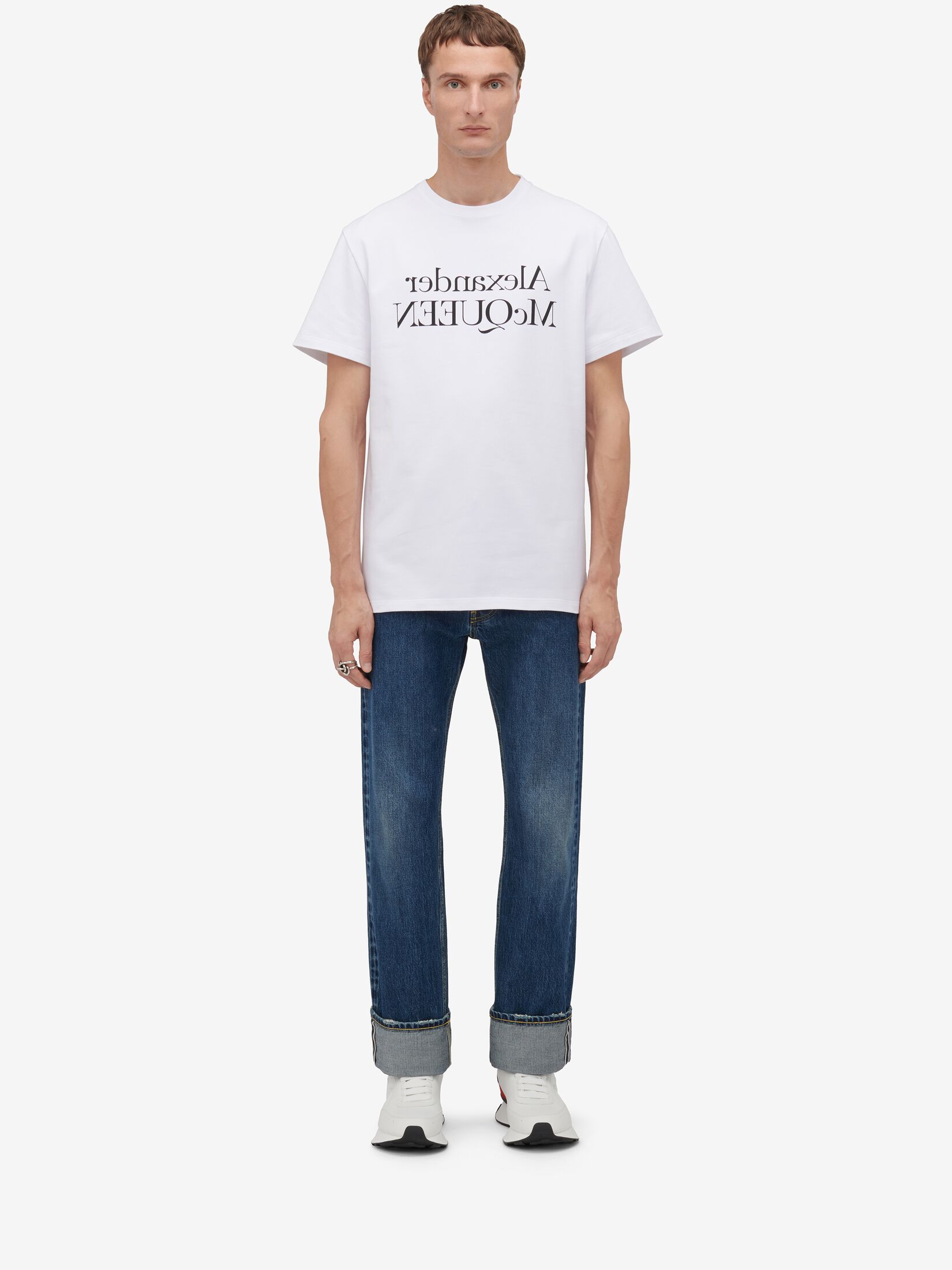 T-shirt con logo riflesso | Bianco | Alexander McQueen IT