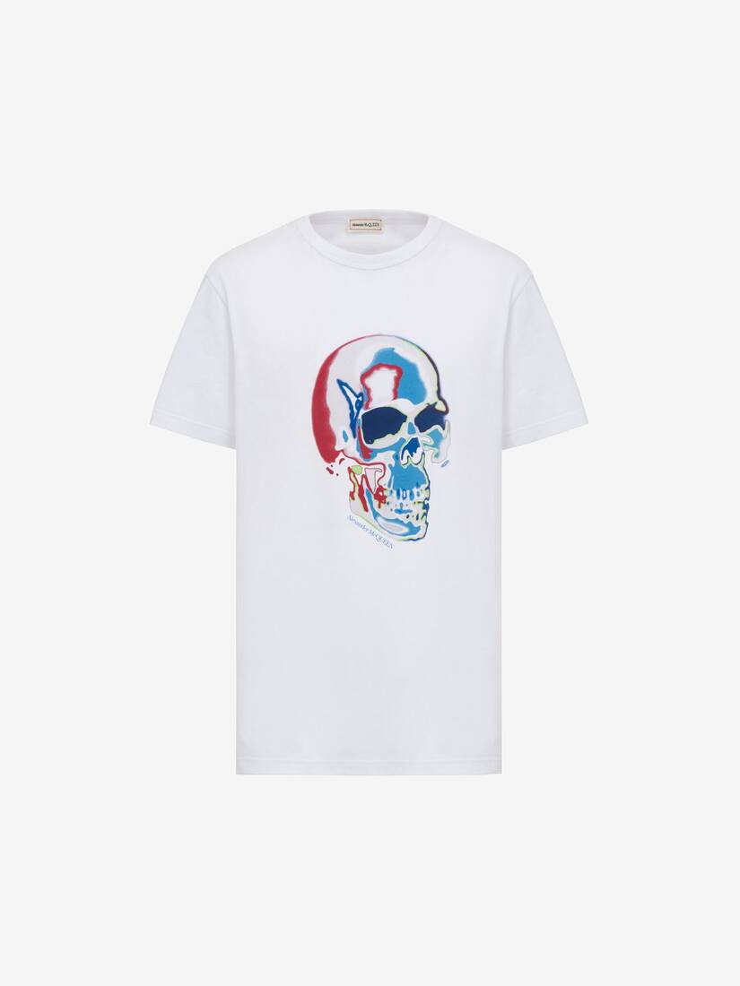 Solarised Skull T-shirt in White/Multicolour | Alexander McQueen HK