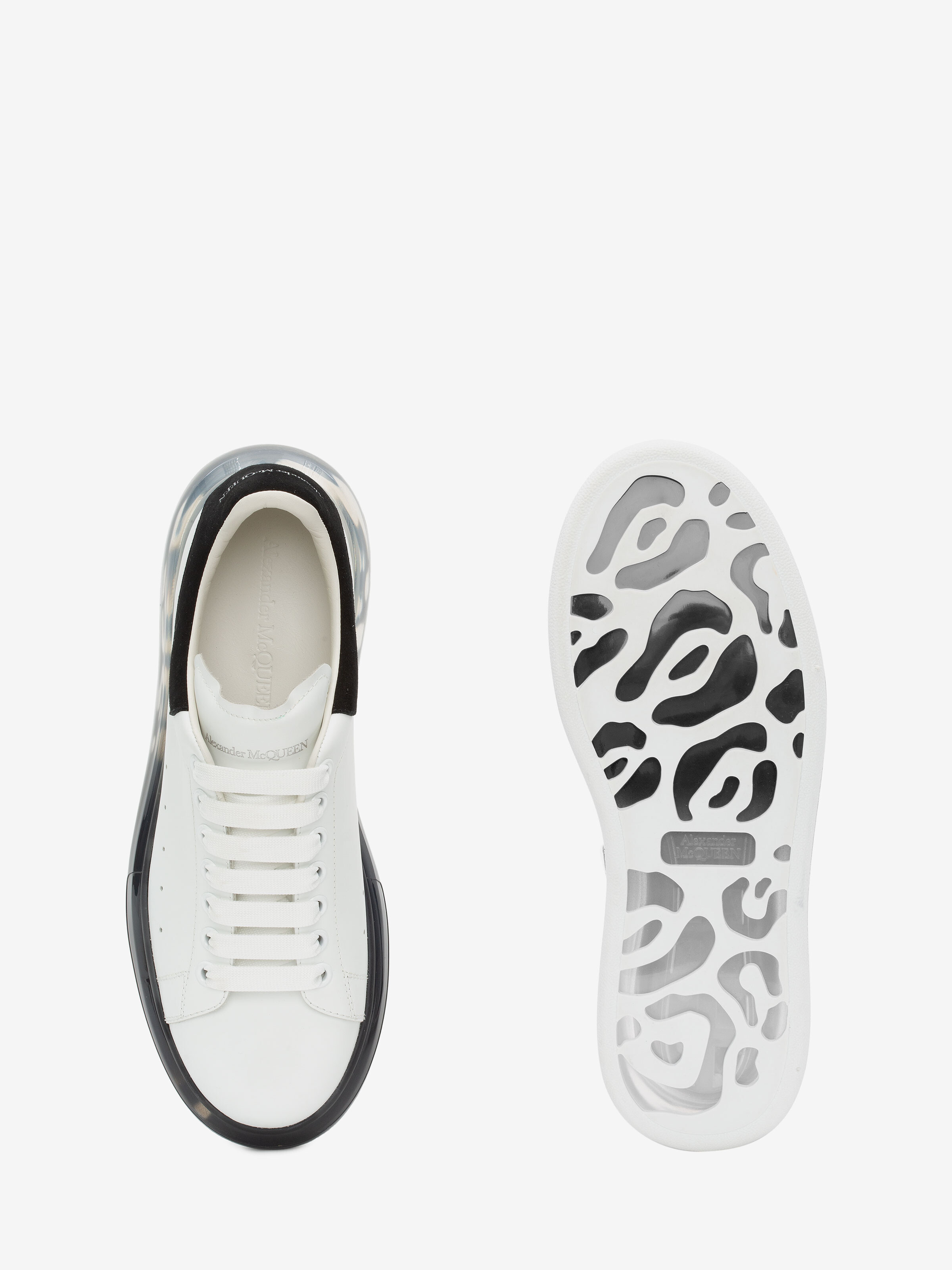 Men's Oversized Sneaker in White/Black in 100% Calf Leather | Alexander McQueen - image 4