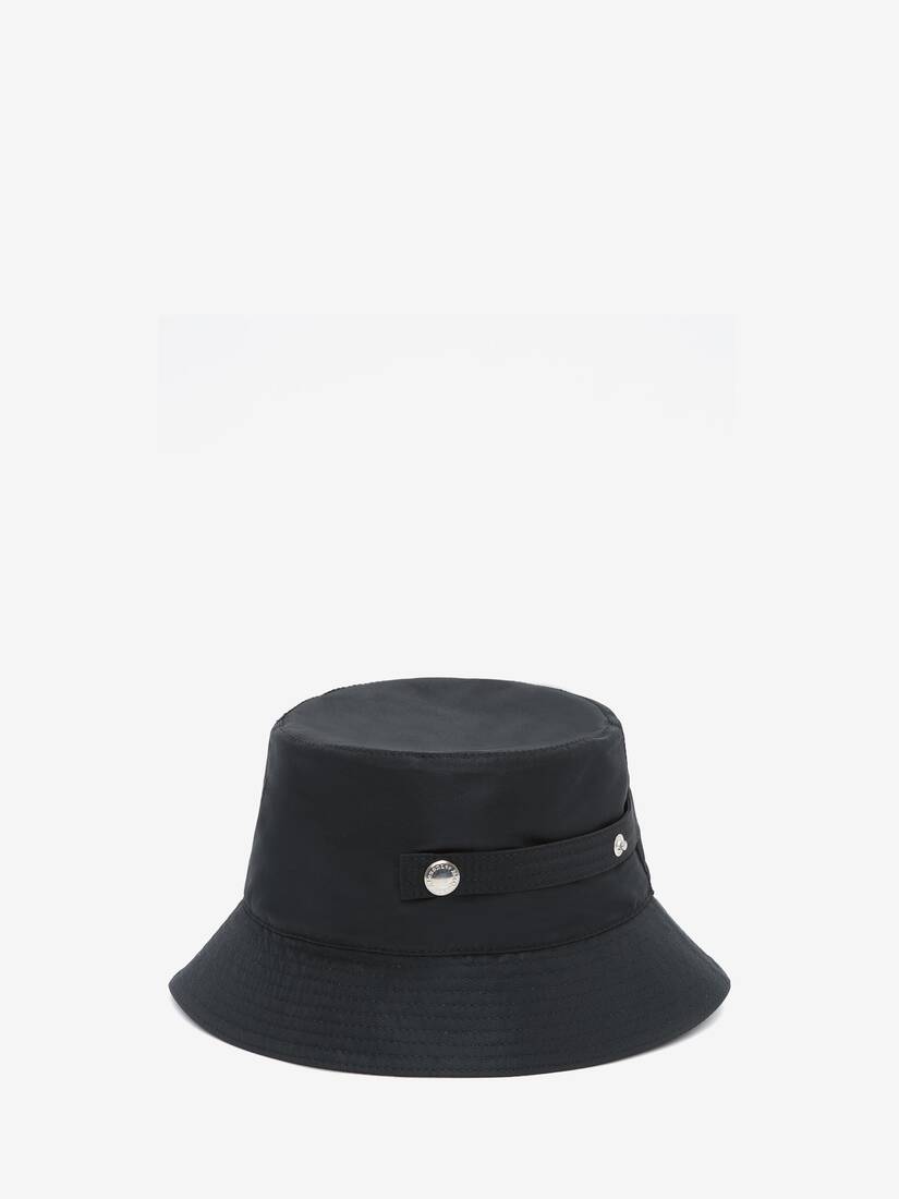 Men's McQueen Graffiti Bucket Hat in Black/ivory