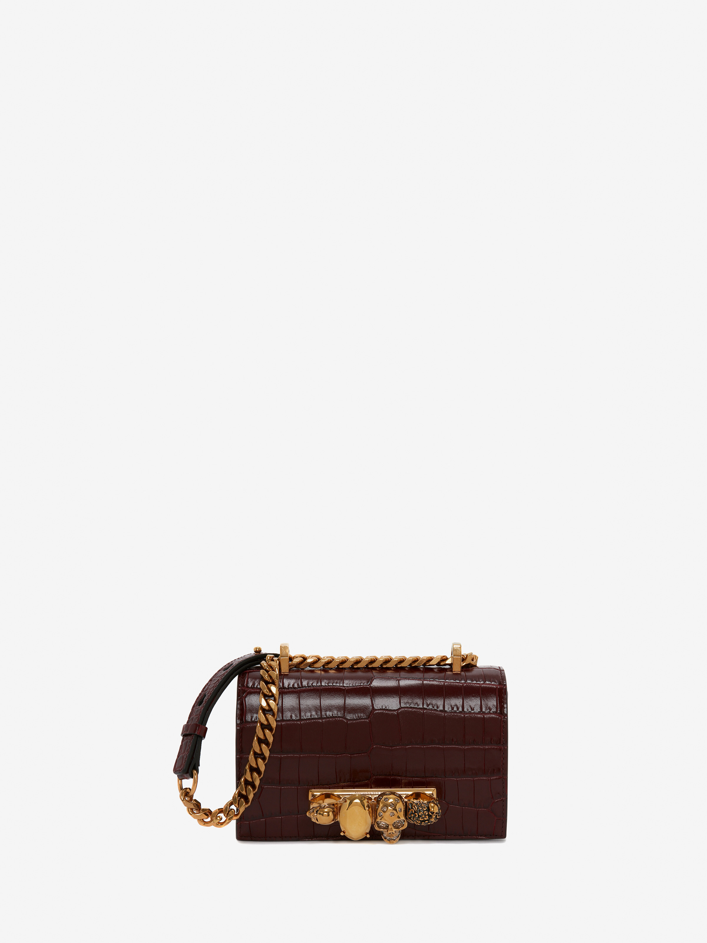 Women's Mini Jewelled Satchel in Madder in Calf Leather | Alexander McQueen - image 1