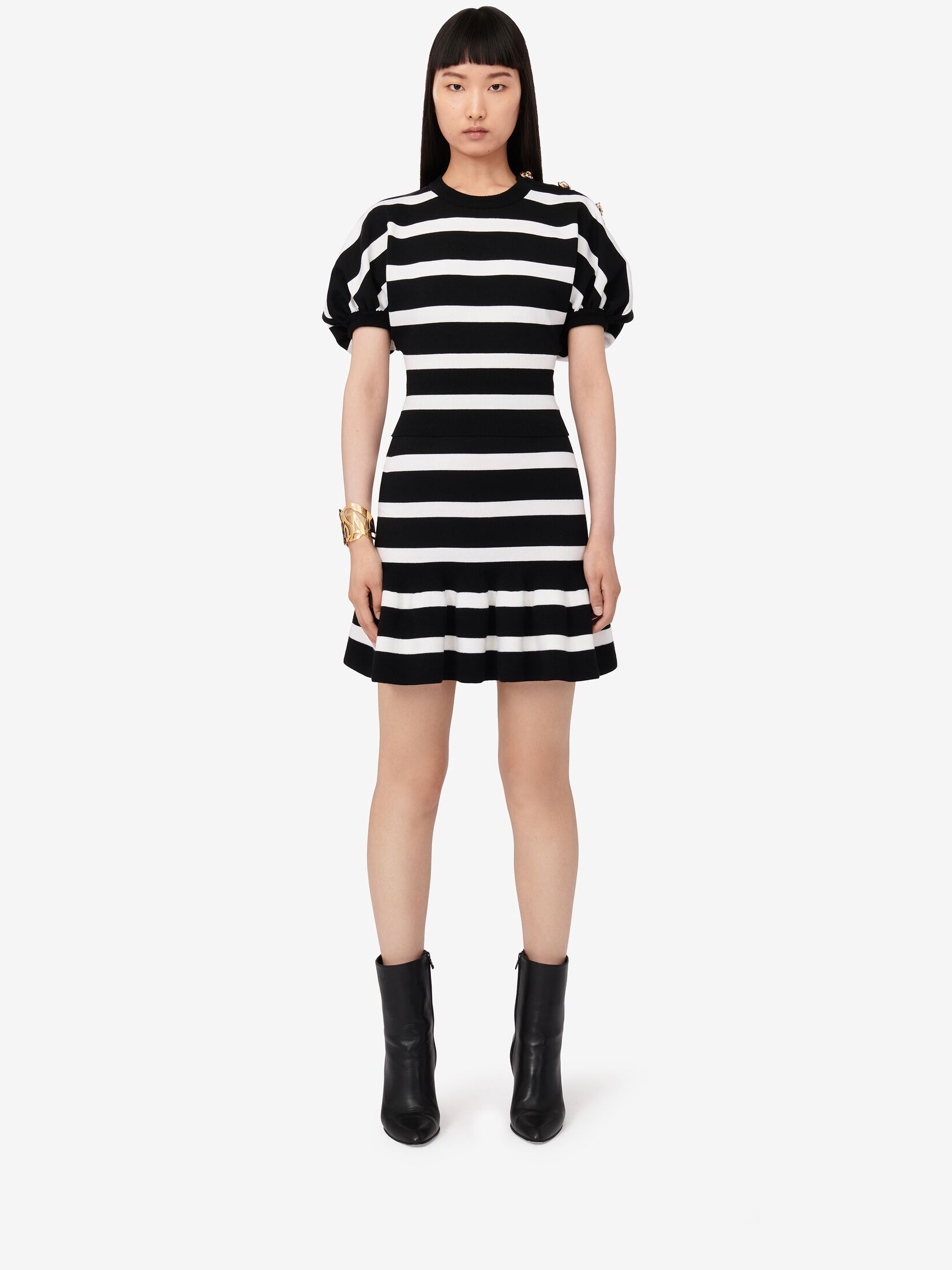 Striped Ruffle Mini Skirt