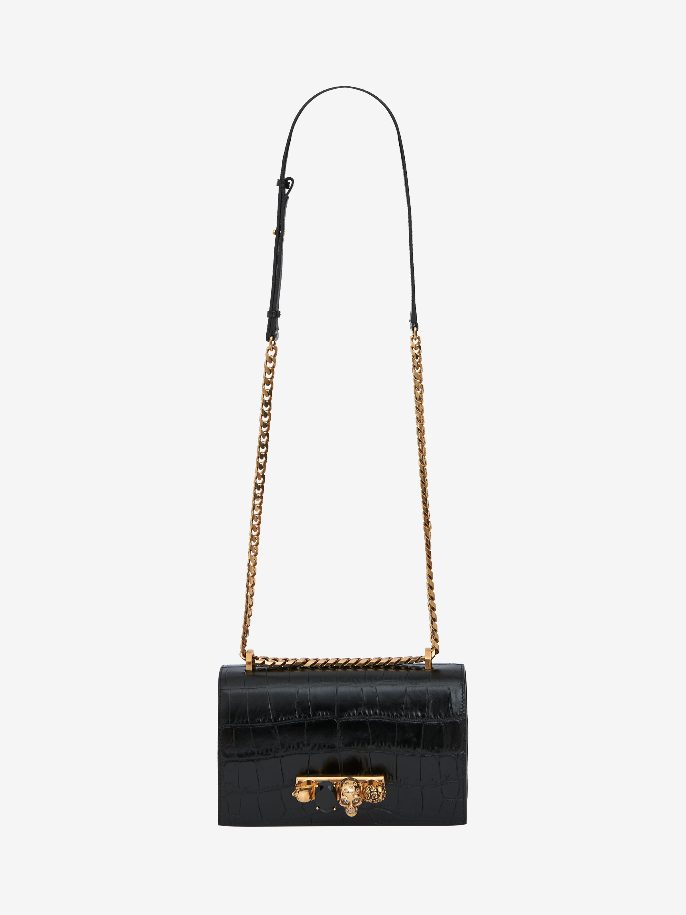 Women's Jewelled Satchel in Black/Gold in Calf Leather | Alexander McQueen - image 6
