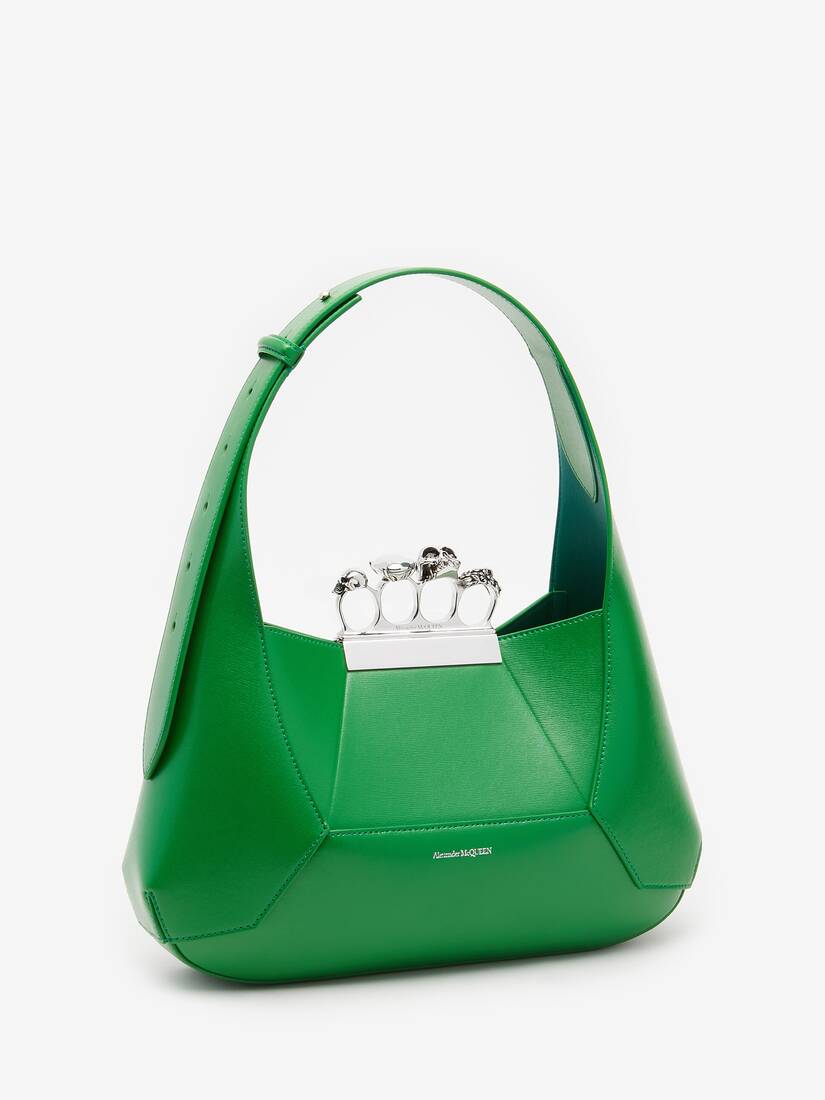 The Jewelled Hobo Bag in Bright Green | Alexander McQueen US