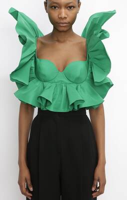 Exploded Ruffles Corseted Top