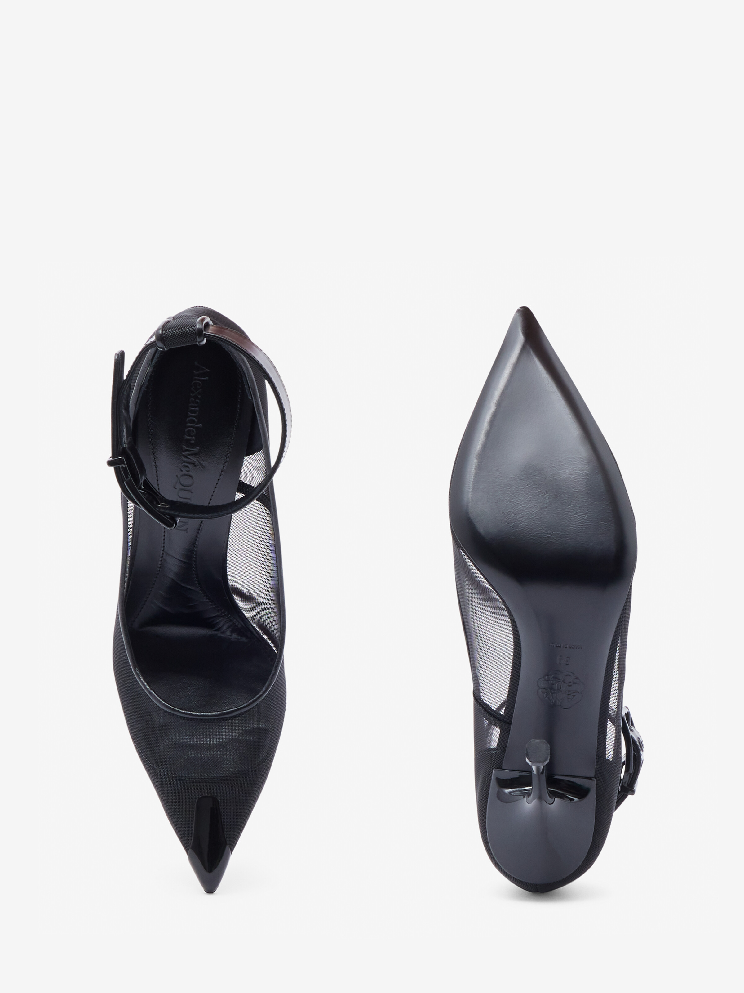 Escarpins Punk À Bride Cheville pour Femme en Noir in 100% Polyamide | Alexander McQueen - image 4