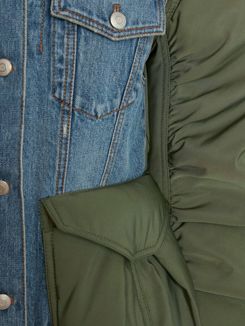 Hybrid Denim Jacket in Indigo/Khaki | Alexander McQueen US