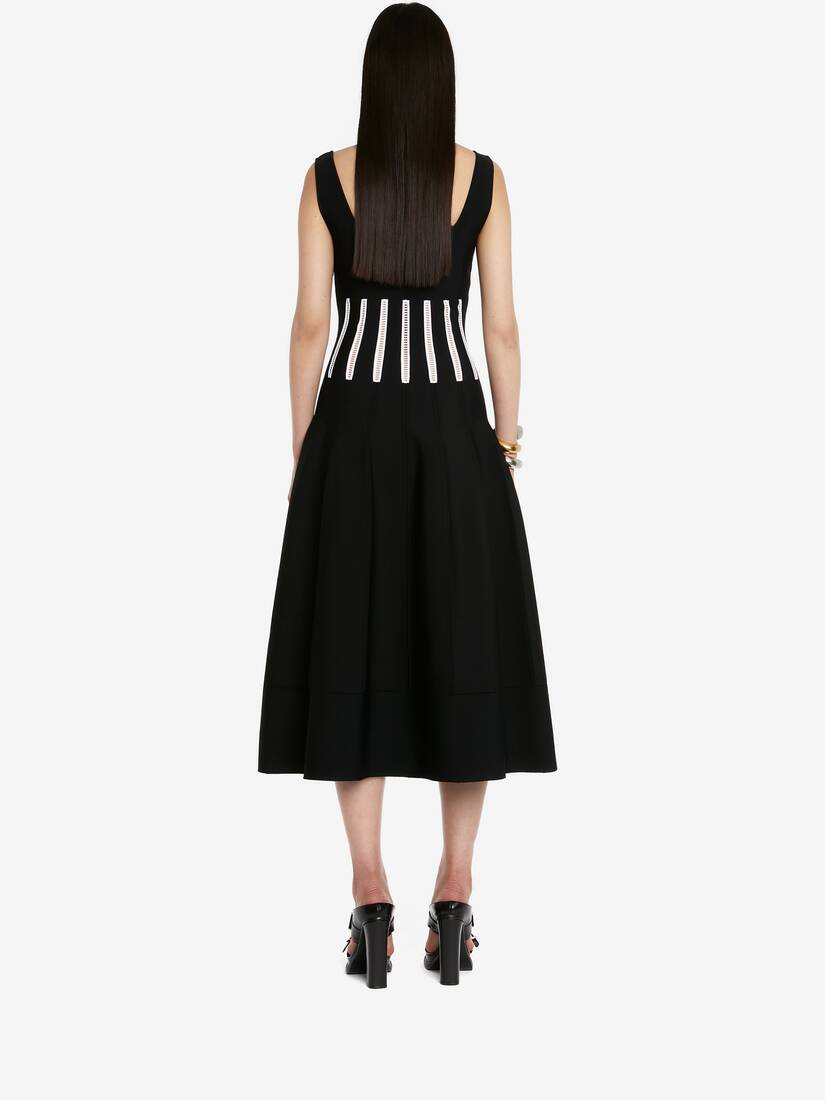 Slashed Corset Midi Dress