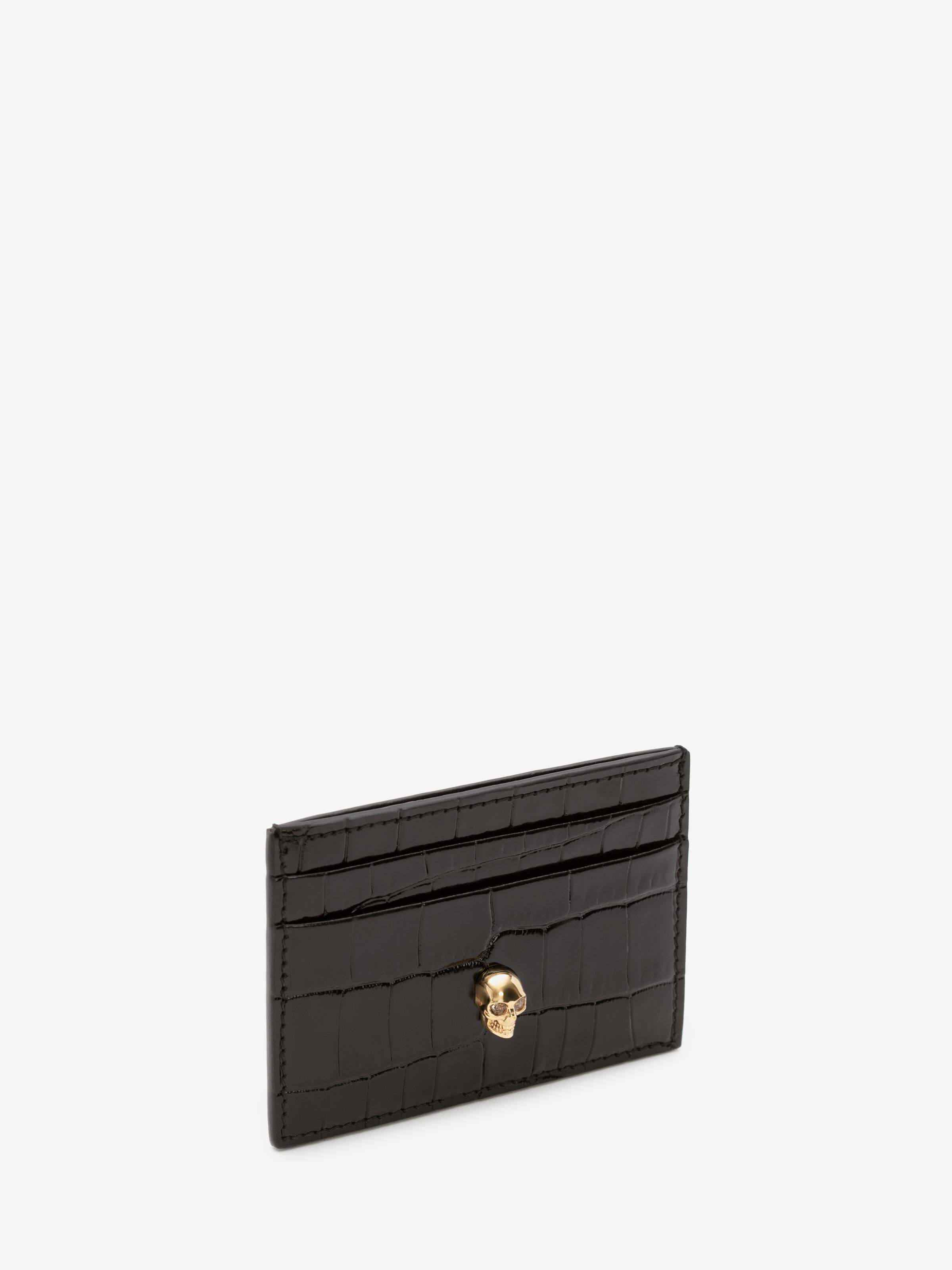 Porte-cartes Skull pour Femme en Noir in Cuir de veau | Alexander McQueen - image 2
