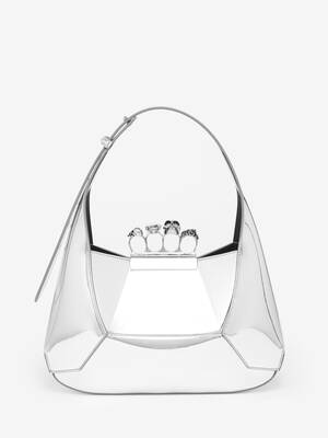 The Jewelled Hobo Bag in Silver | Alexander McQueen GB