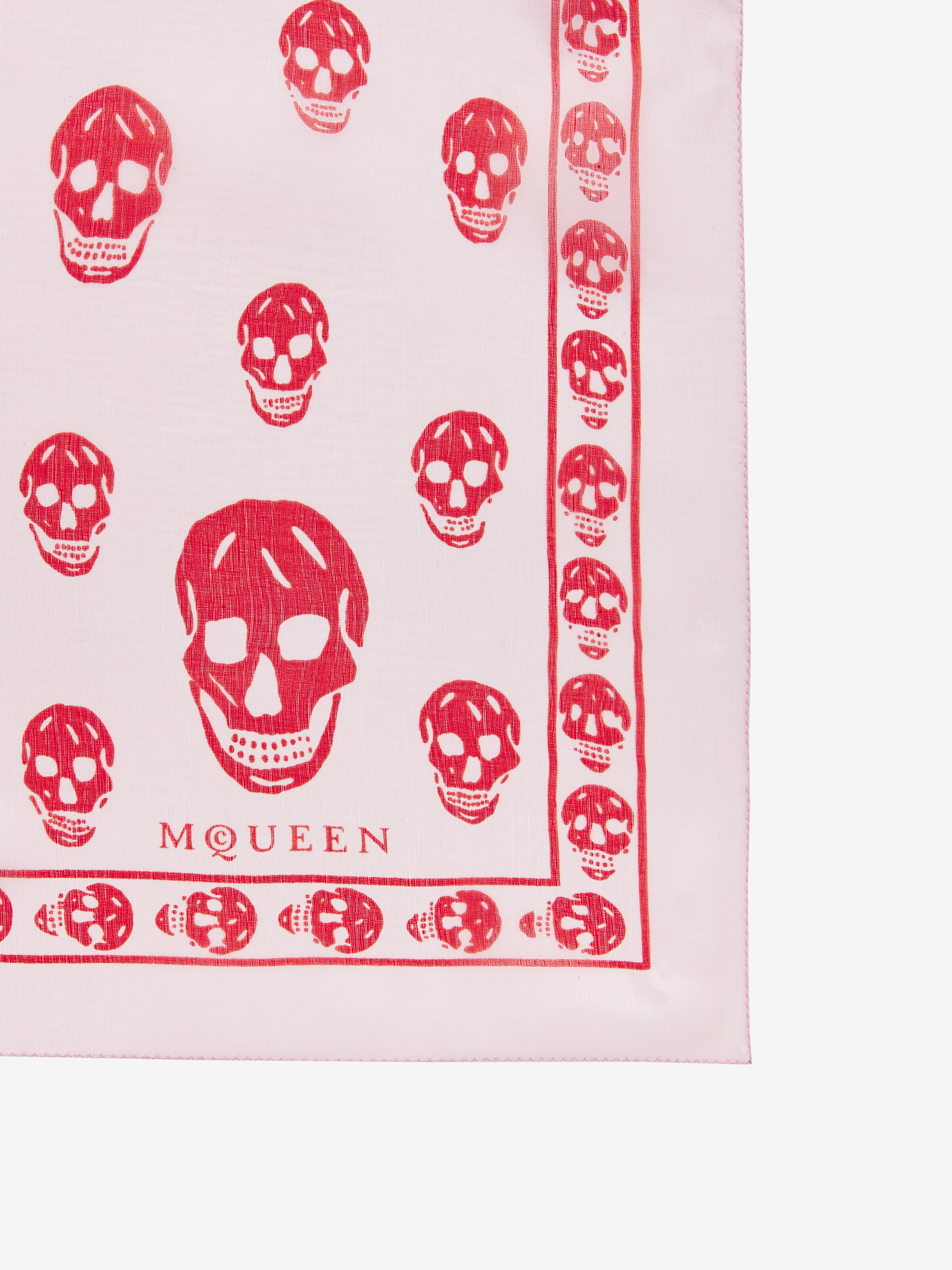 Women's Classic Skull Foulard in Rose/Red in 100% Silk | Alexander McQueen - image 3