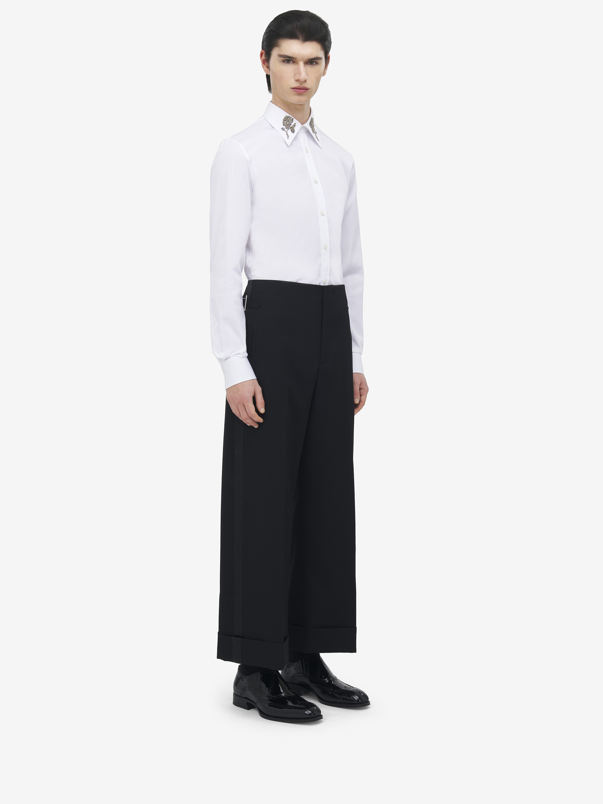 Wide Leg Tuxedo Trousers