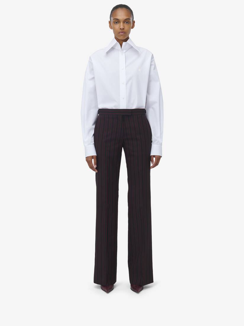 Pinstripe Low Rise Trousers