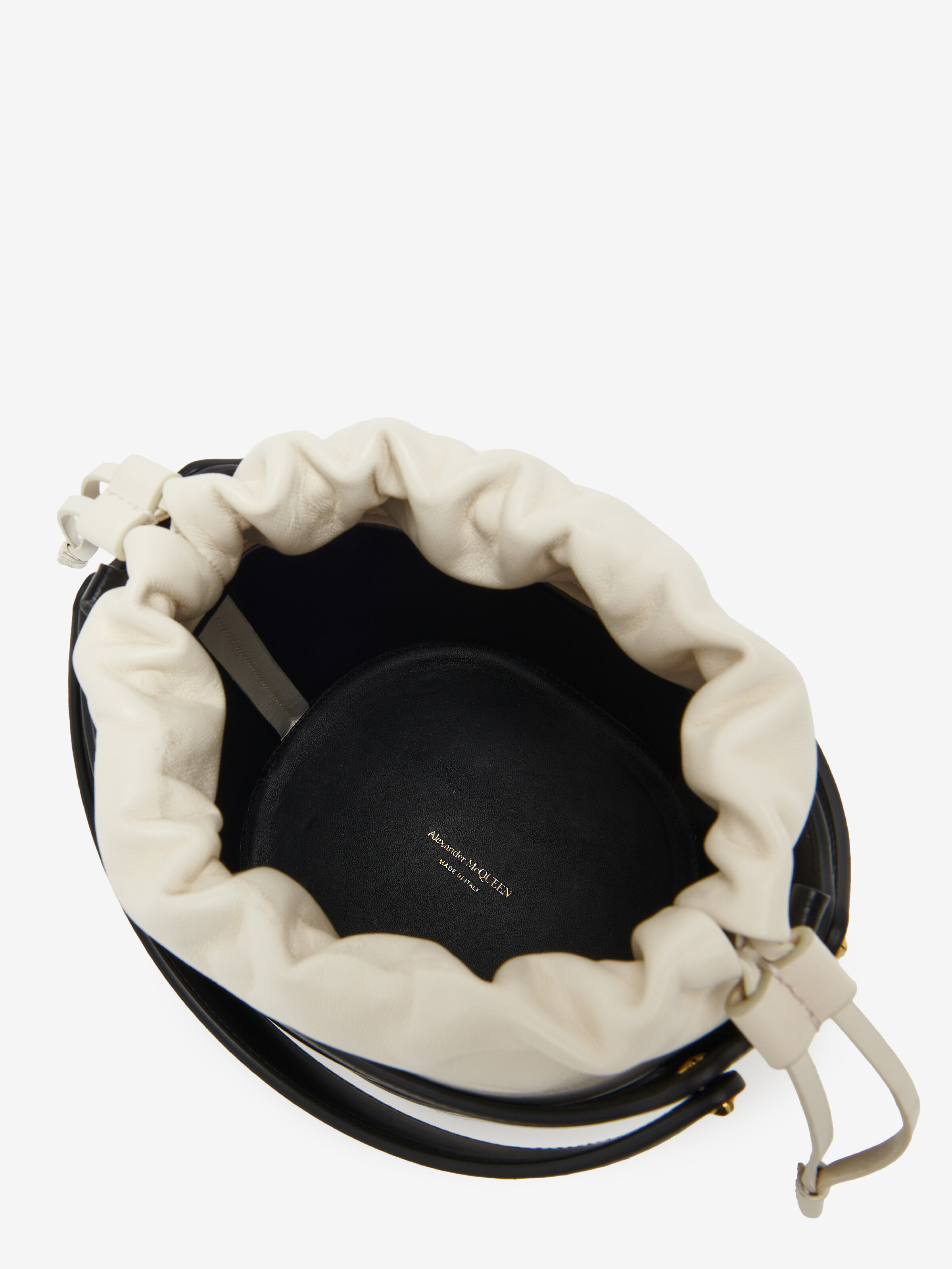 Women's The Rise Bucket in Black/Soft Ivory in Calf Leather | Alexander McQueen - image 6