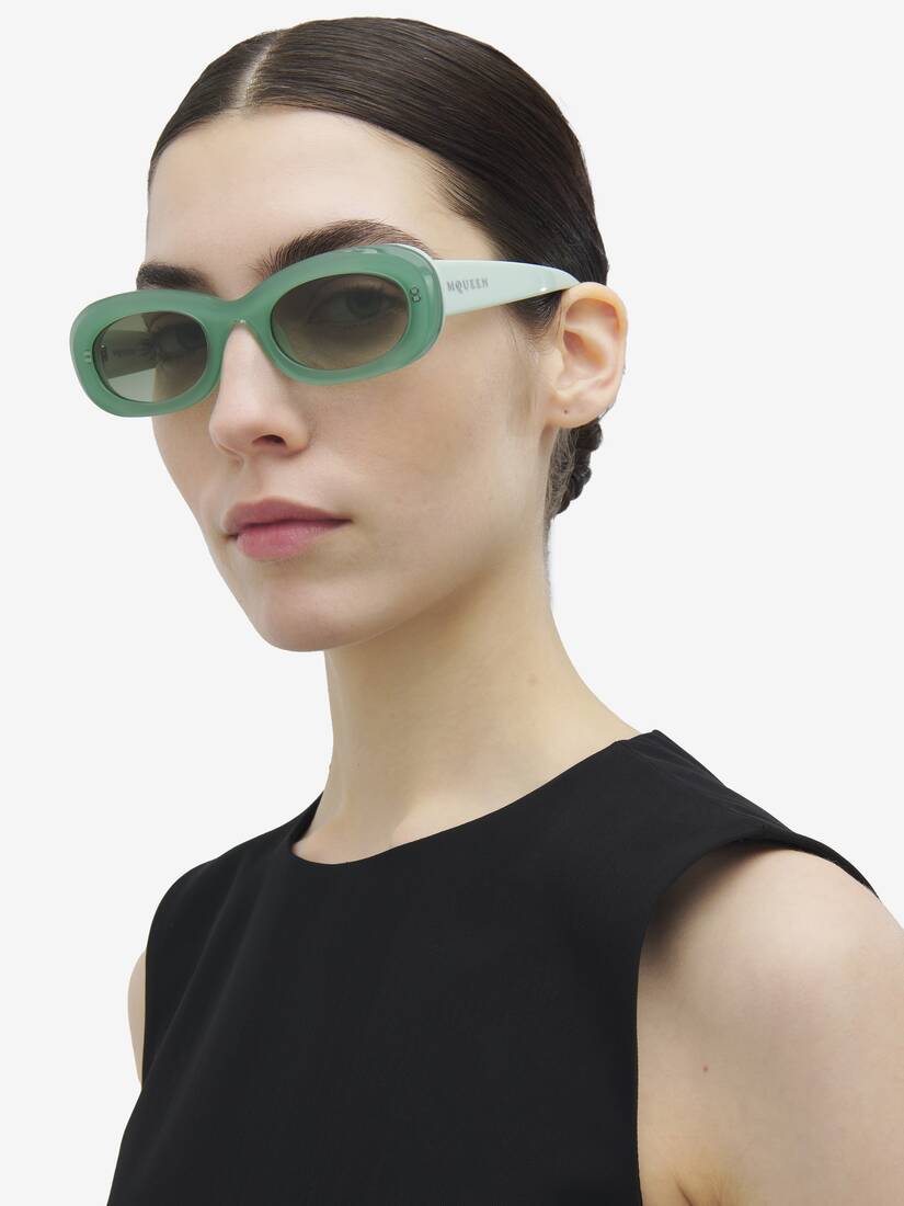 McQueen Logo Oval Sunglasses