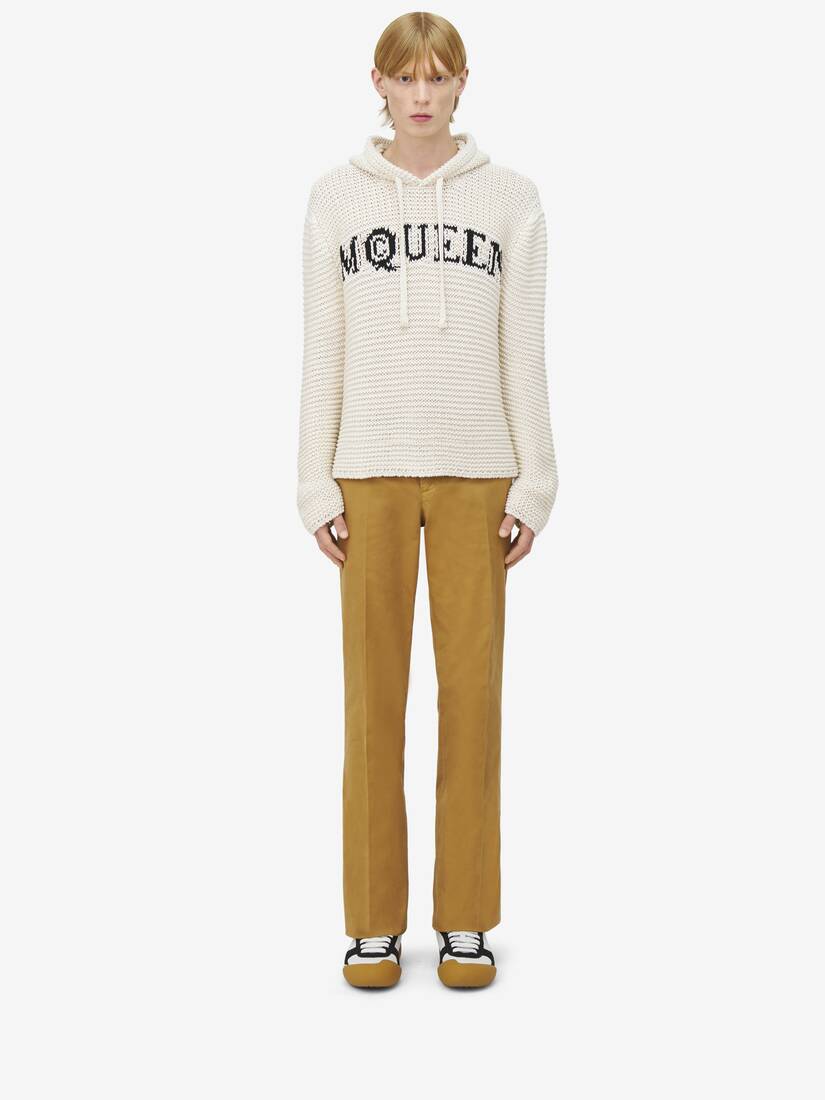 McQueen Logo Cropped Hoodie