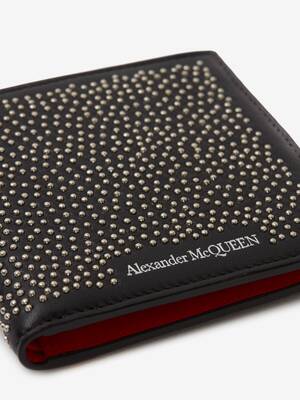 Studded Billfold Wallet in Black | Alexander McQueen US