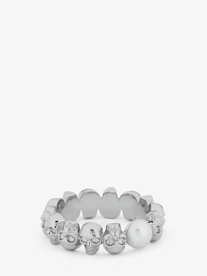 Skull and Pearl Ring