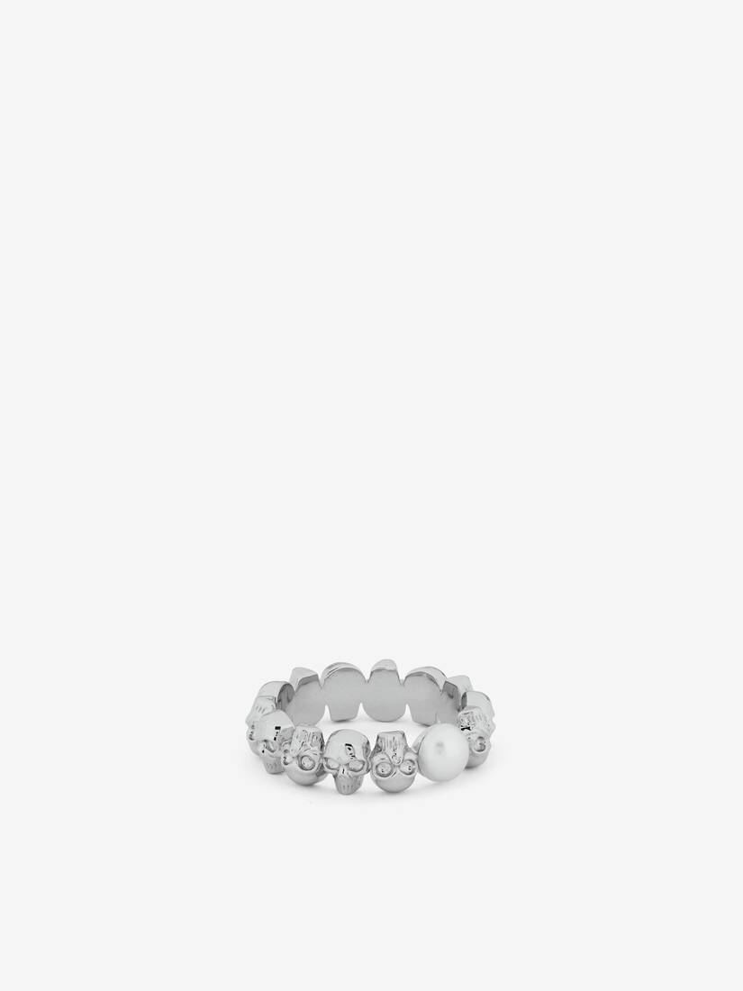 Skull and Pearl Ring