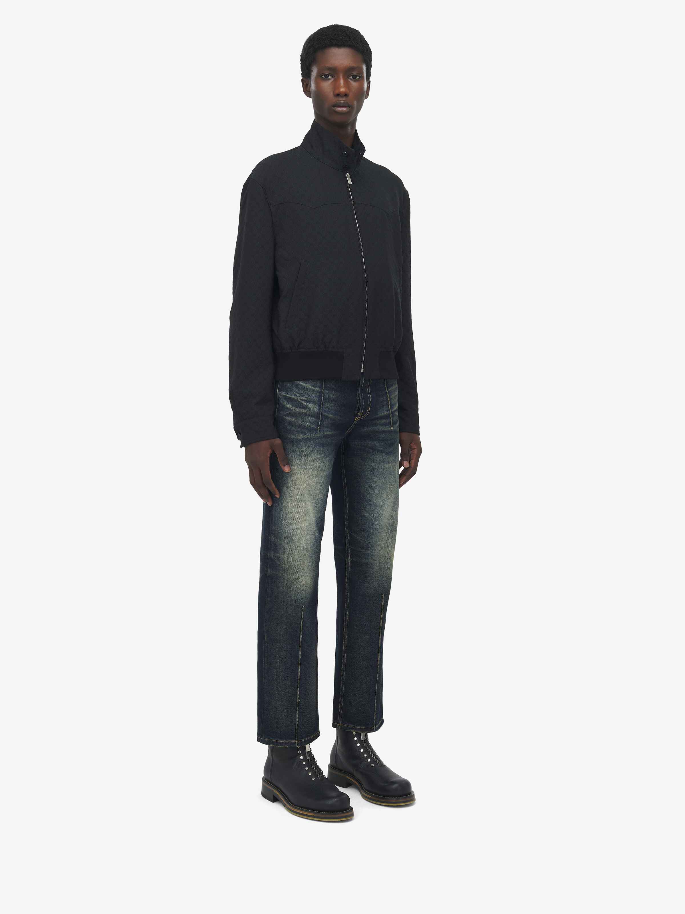 Veste Harrington Courte pour Homme en Noir in 78% Viscose, 22% Polyester | Alexander McQueen - image 3