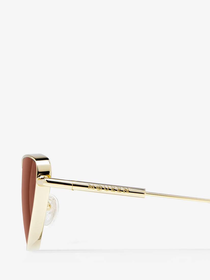 Metal T-bar Soft Cat-eye Sunglasses