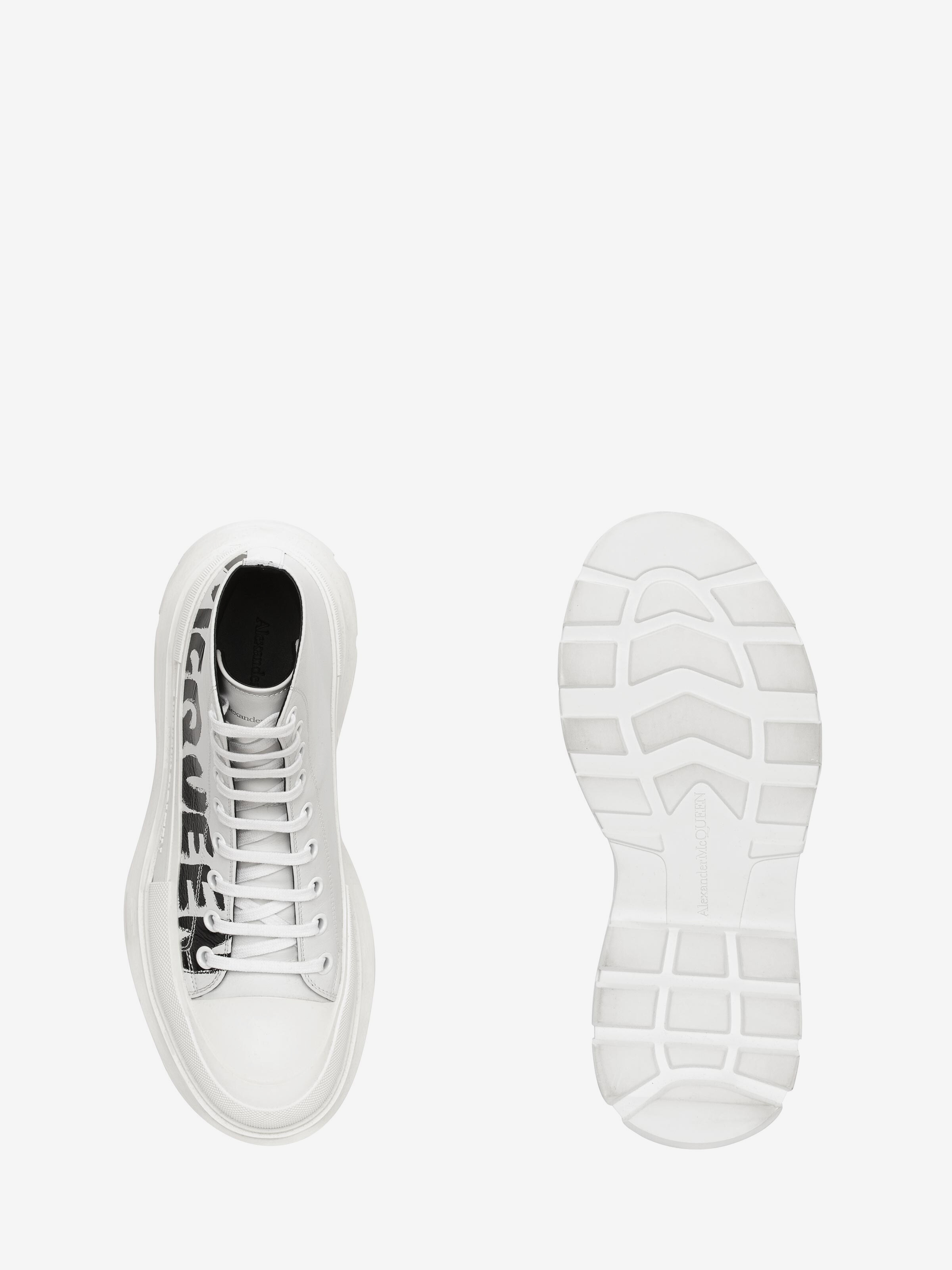 Stivaletti Tread Slick McQueen Graffiti da Uomo in Bianco Ottico in Pelle di vitello | Alexander McQueen - image 4