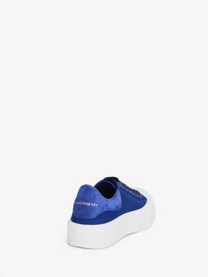 Deck Lace-Up Plimsoll in Navy/White | Alexander McQueen US