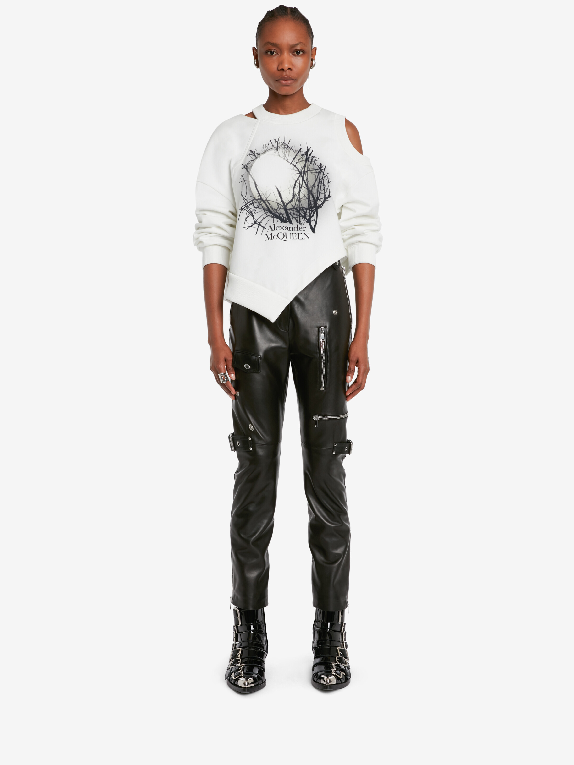 Silver Moon cut-out sweatshirt