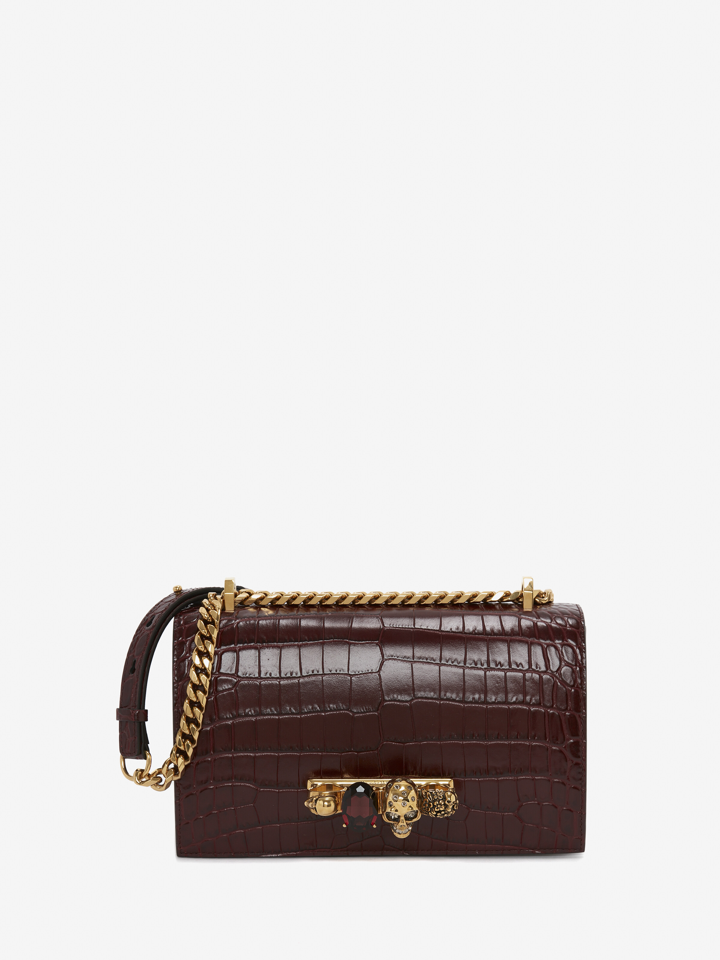 Women's Jewelled Satchel in Madder in Calf Leather | Alexander McQueen - image 1