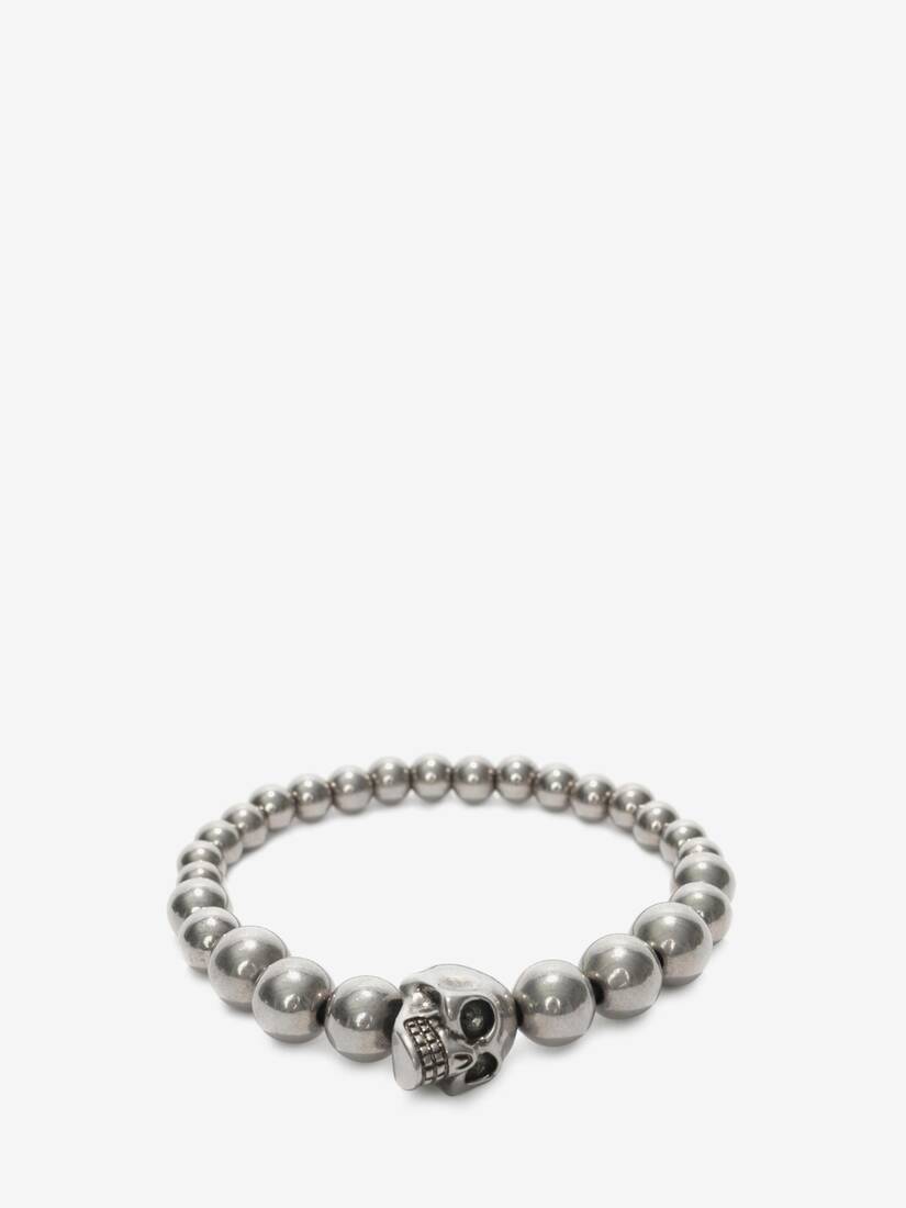 Men's Skull multibeaded bracelet in Silver | Alexander