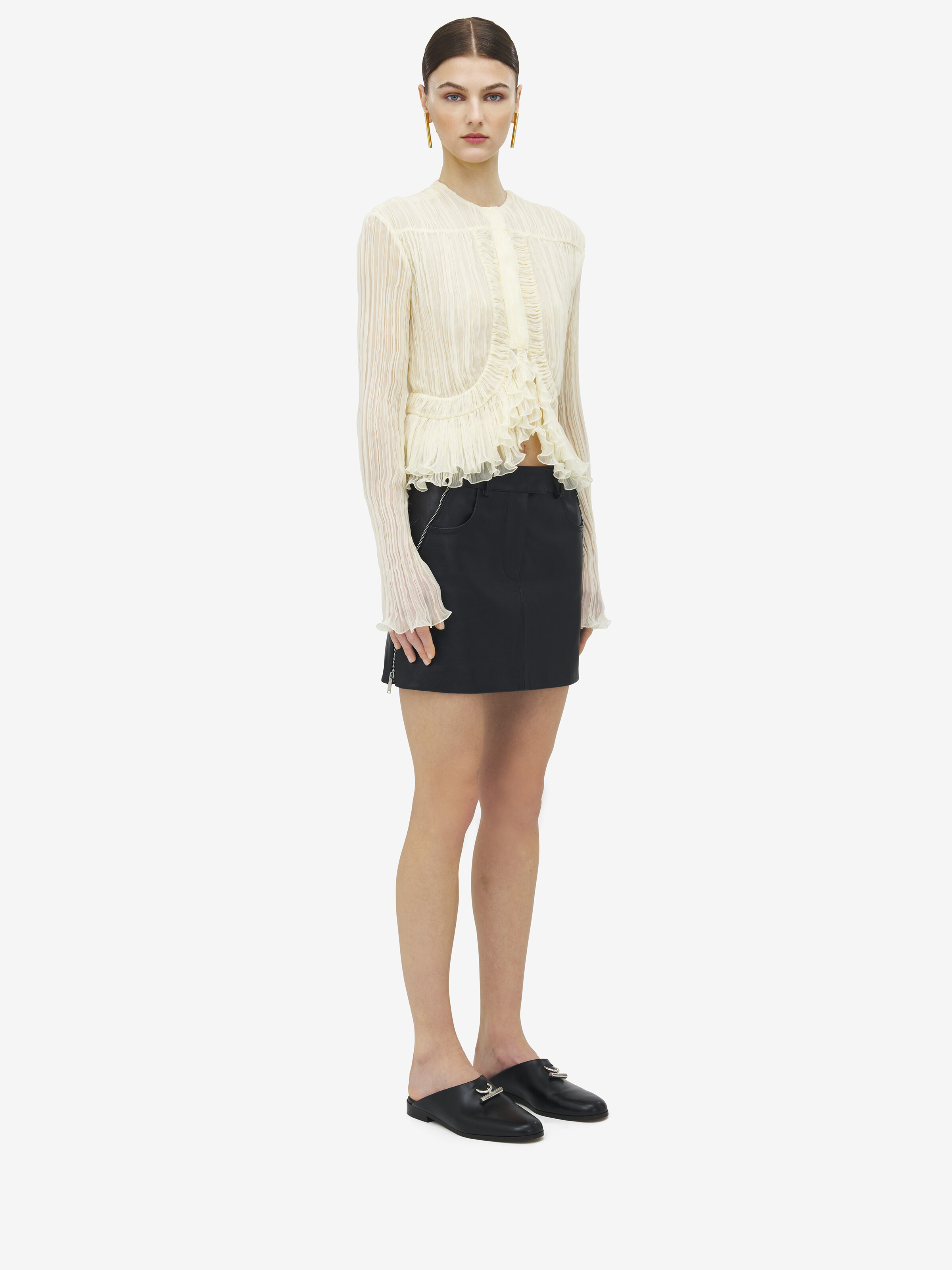 Pleated Creponne Top