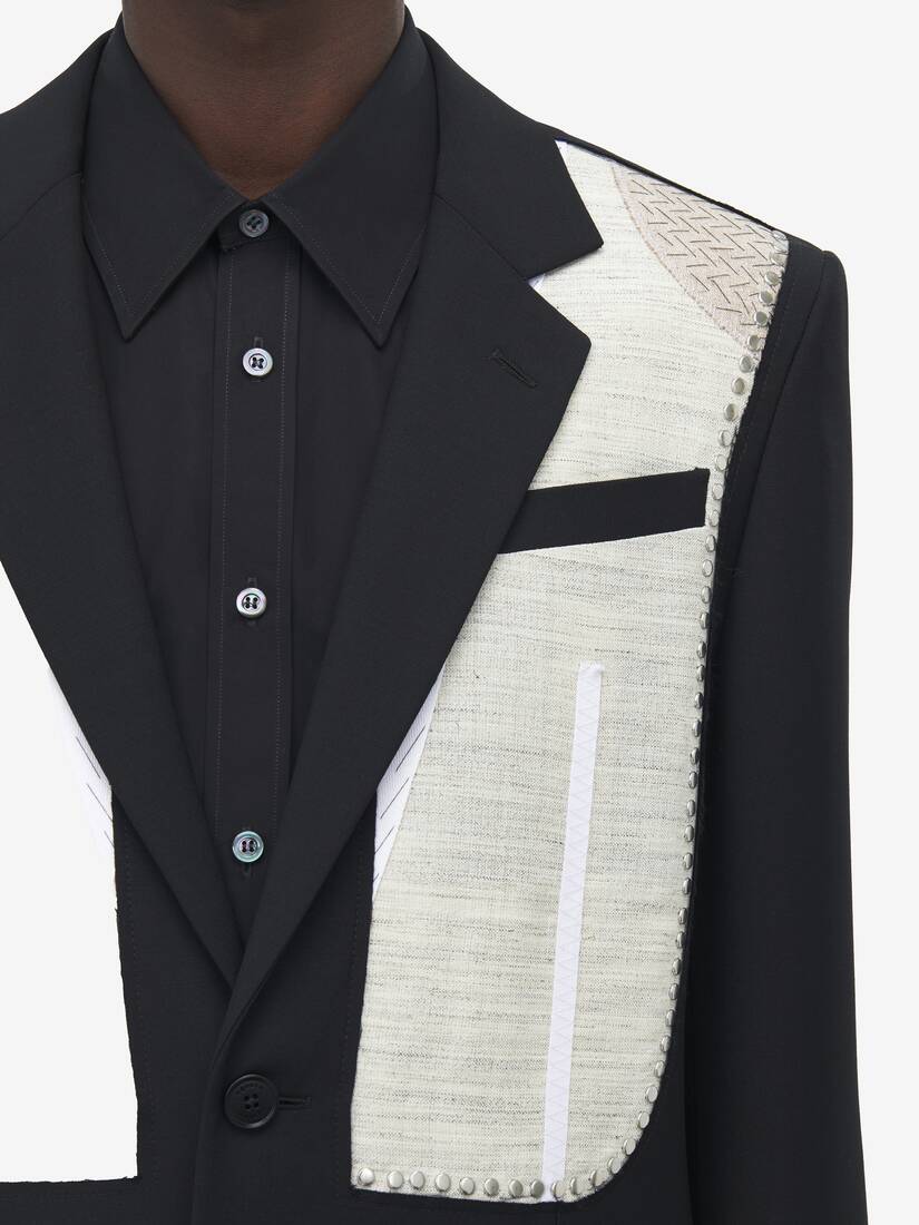 Canvas Detail Single-Breasted Jacket