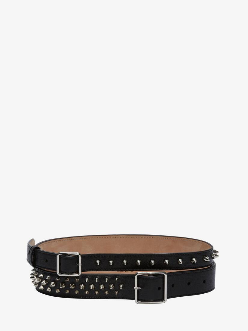 Studded Double Belt Black Alexander McQueen KR