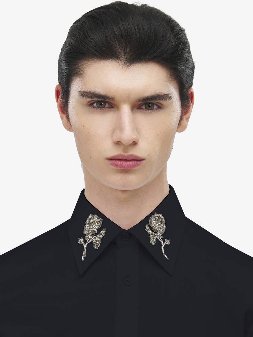 Sailor Tattoo Rose Embroidery Shirt | Alexander McQueen - image 5