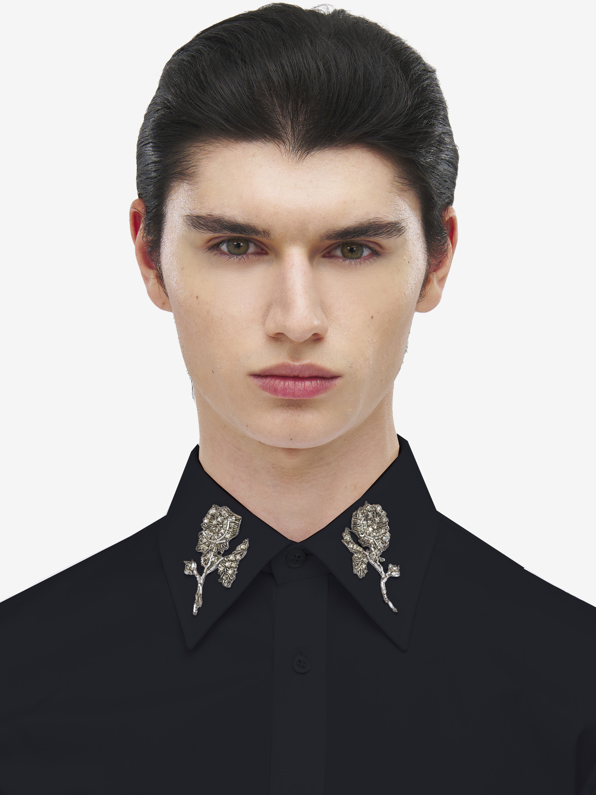 Chemise avec broderie Sailor Tattoo Rose pour Homme en Noir in 100% Coton | Alexander McQueen - image 5