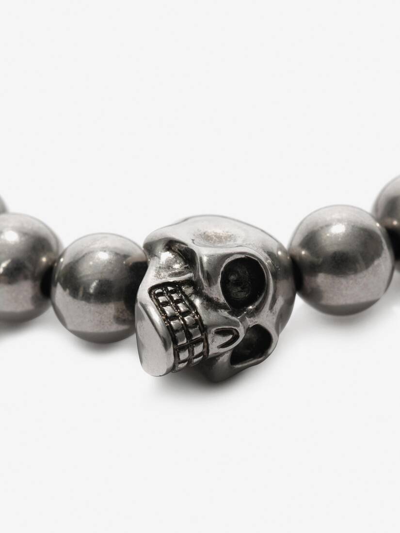 Men's Skull multibeaded bracelet in Silver | Alexander