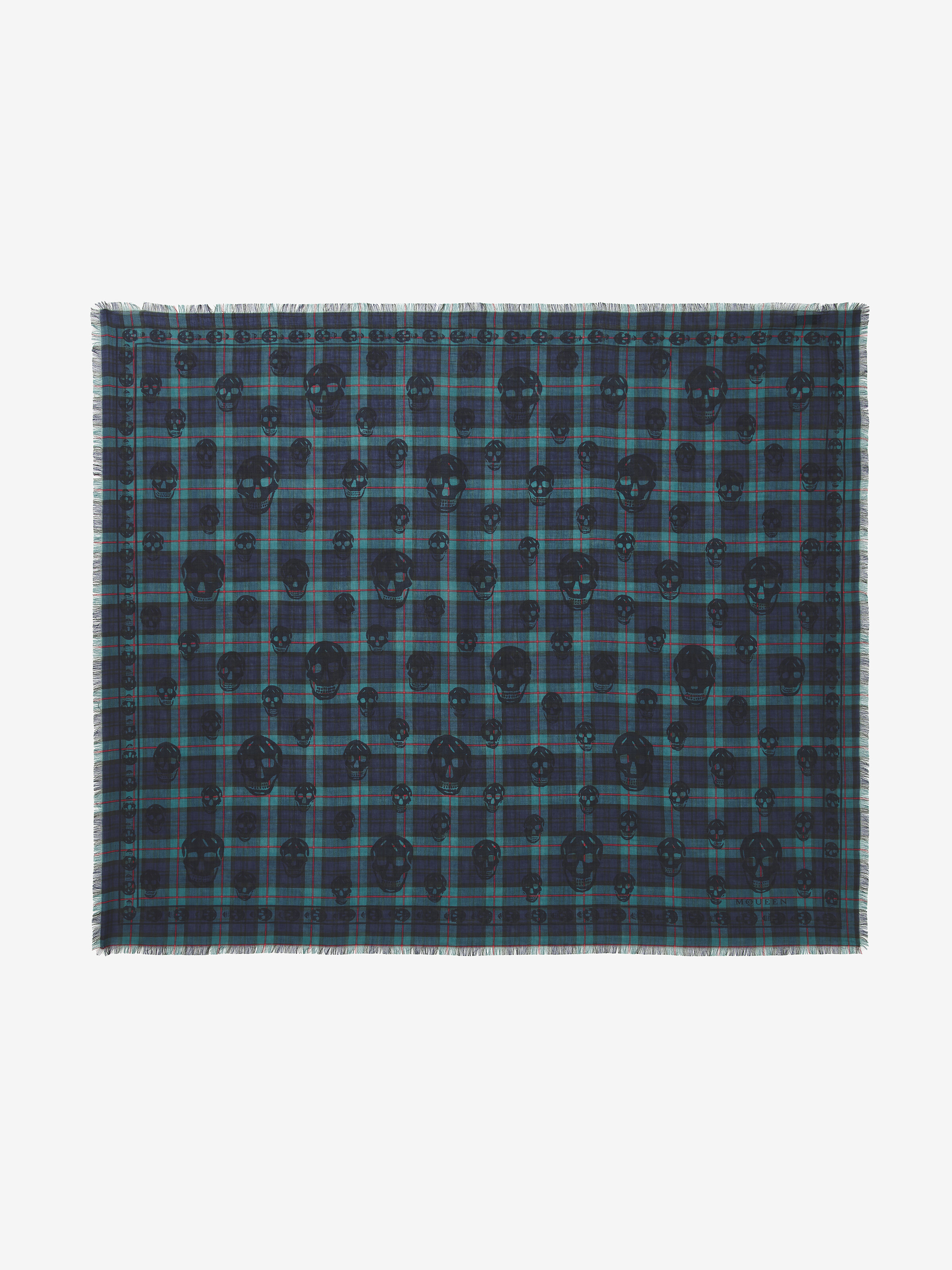 蘇格蘭格紋骷髏頭圍巾 in 棉 | Alexander McQueen - image 1