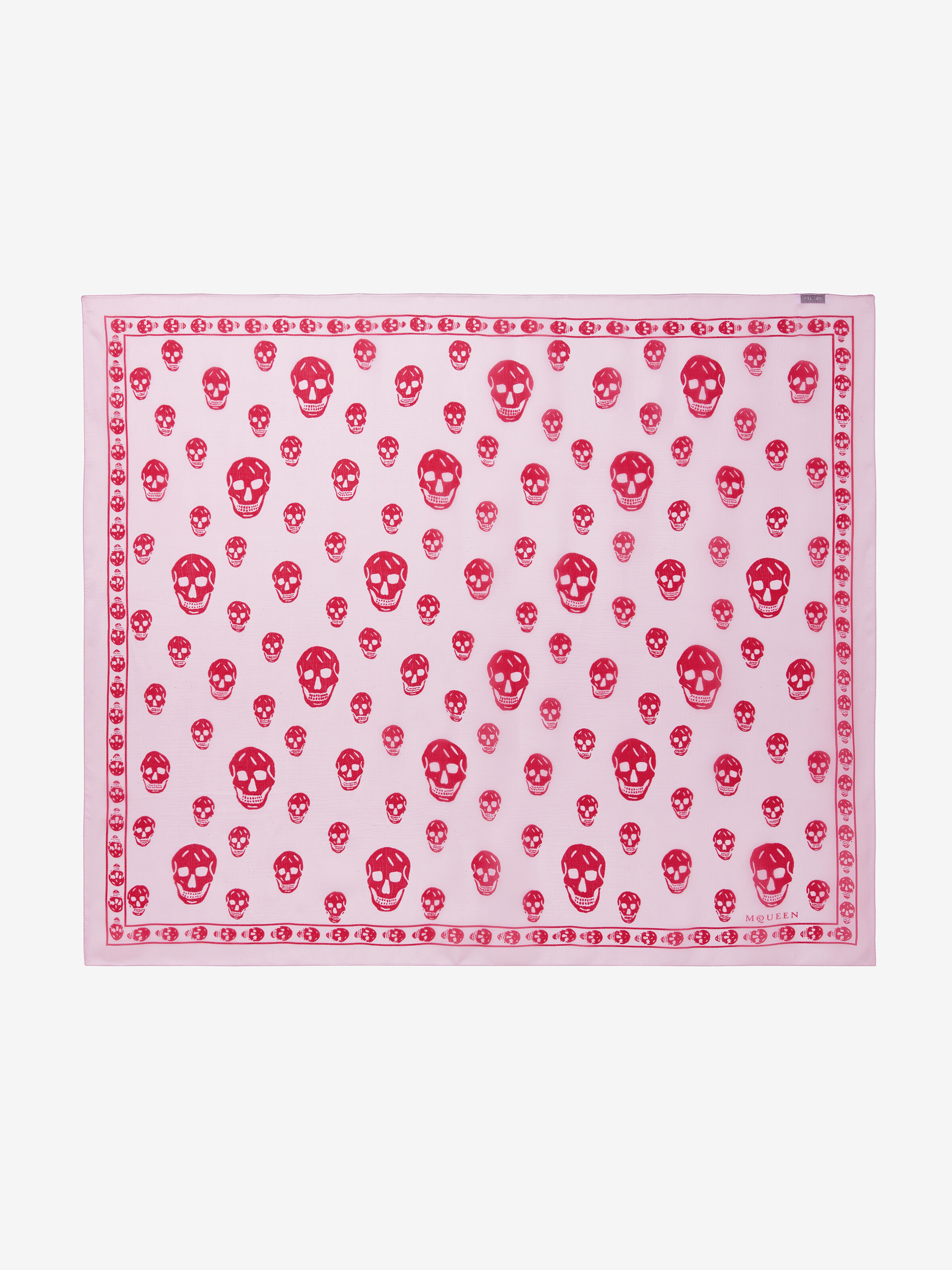 Foulard Classic Skull pour Femme en Rose/Rouge in 100% Soie | Alexander McQueen - image 2