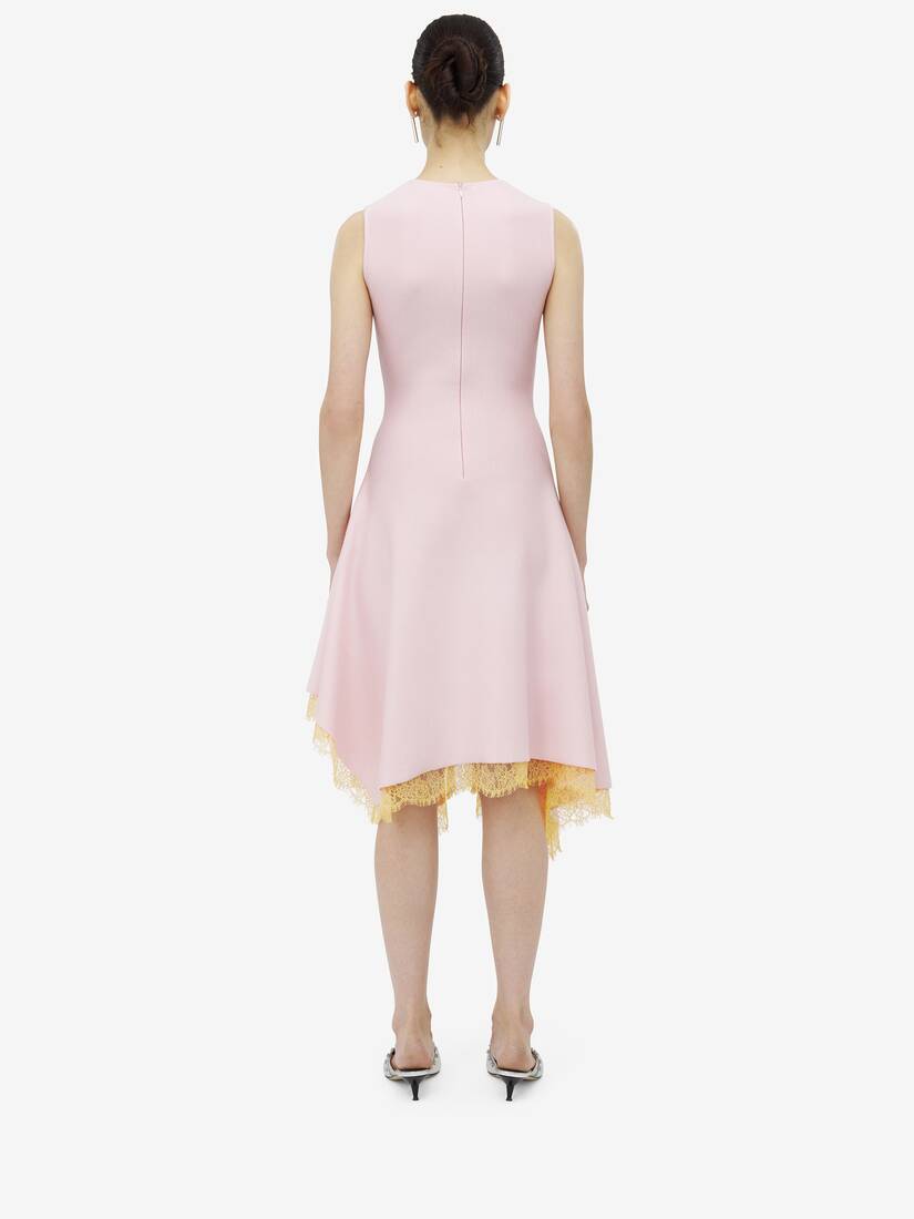 Lace Detail Asymmetric Dress