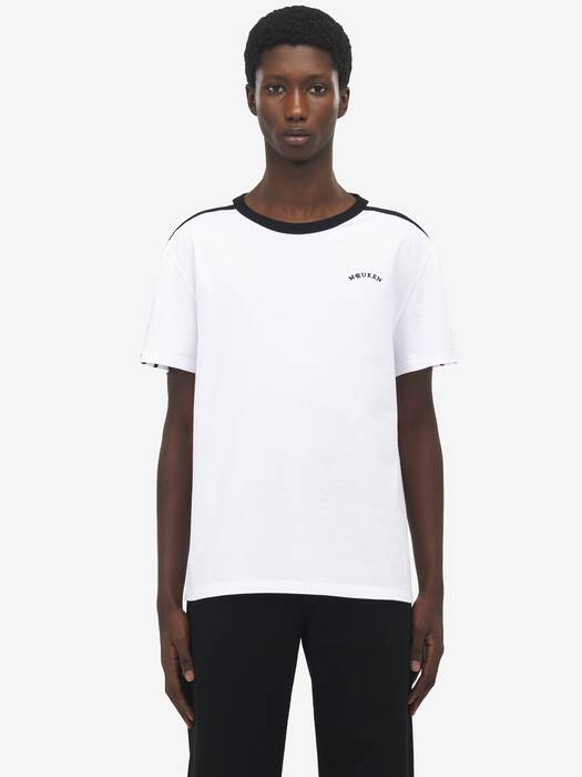 Men's McQueen Logo T-shirt in White | Alexander McQueen US