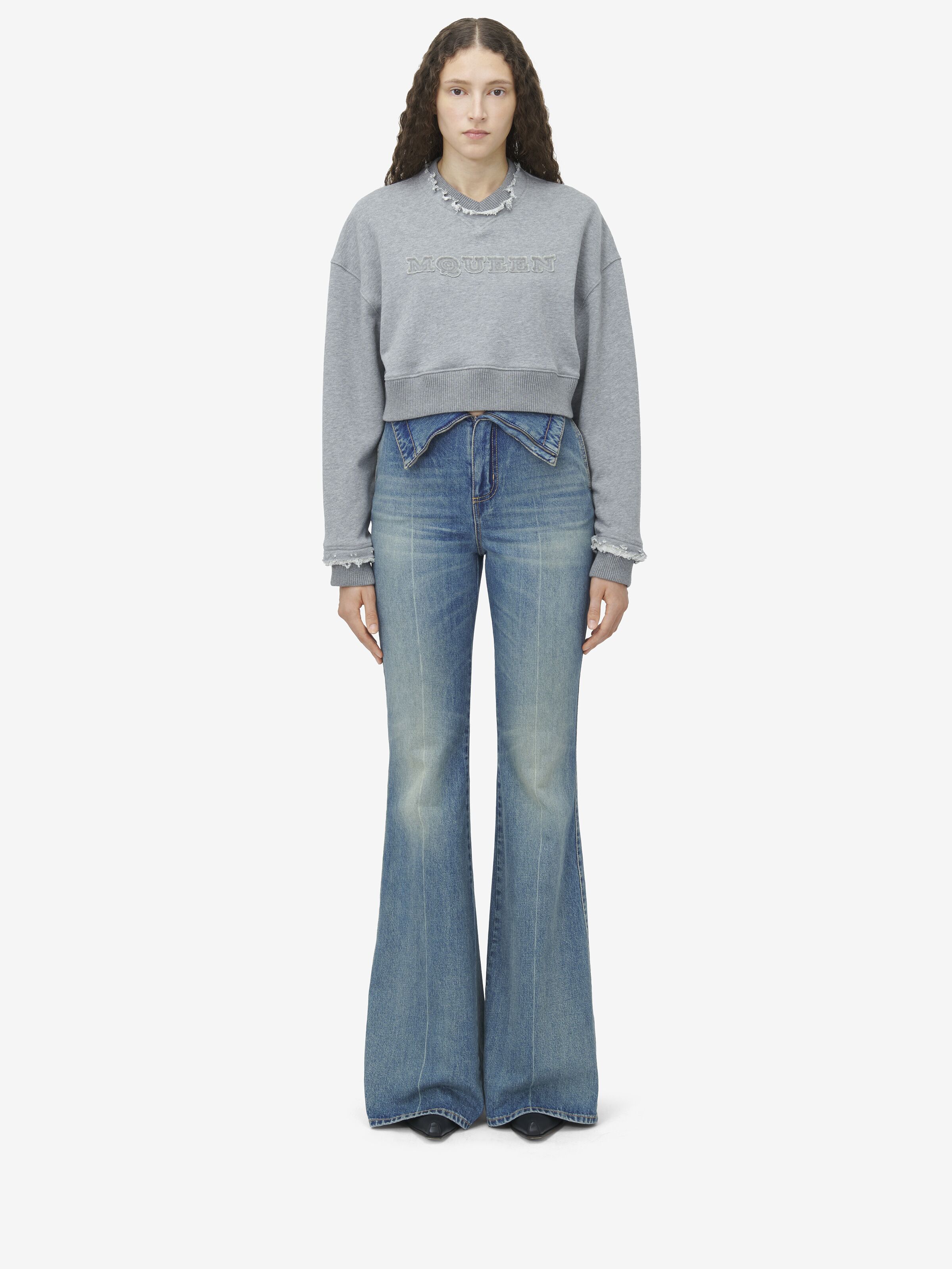 McQueen Logo Cropped Sweatshirt