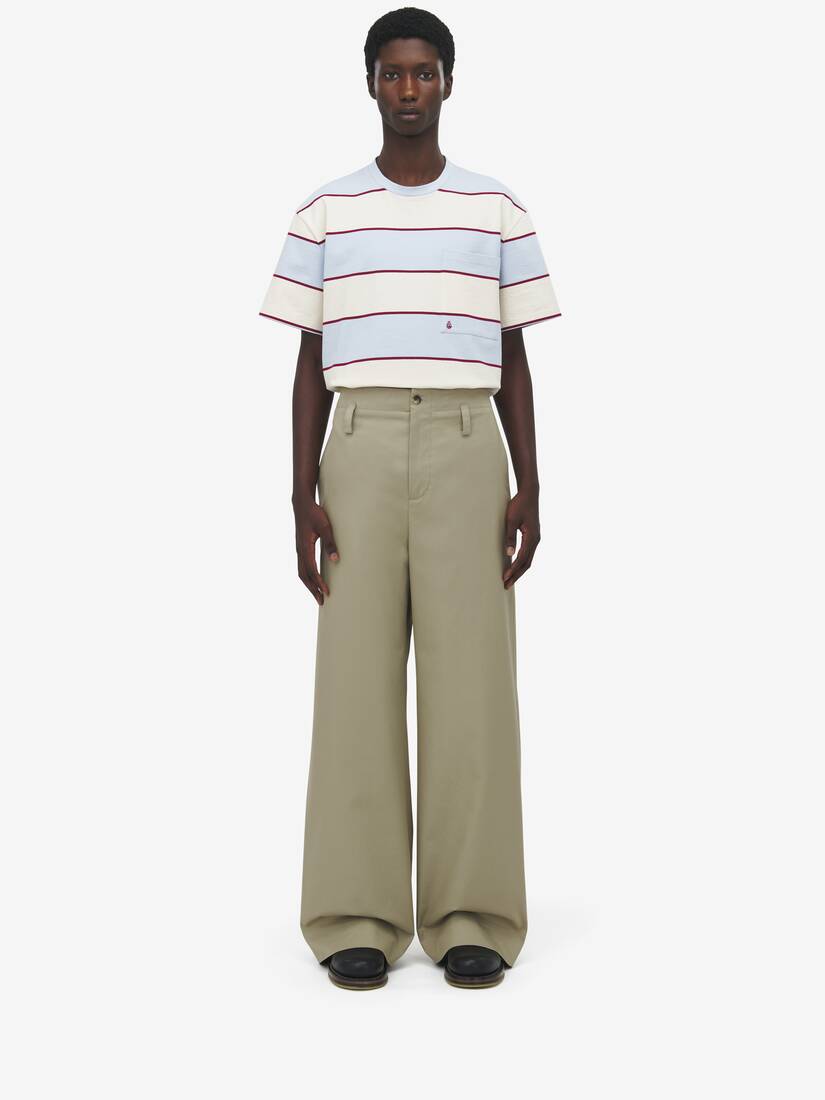 Wide Leg Chino Trousers