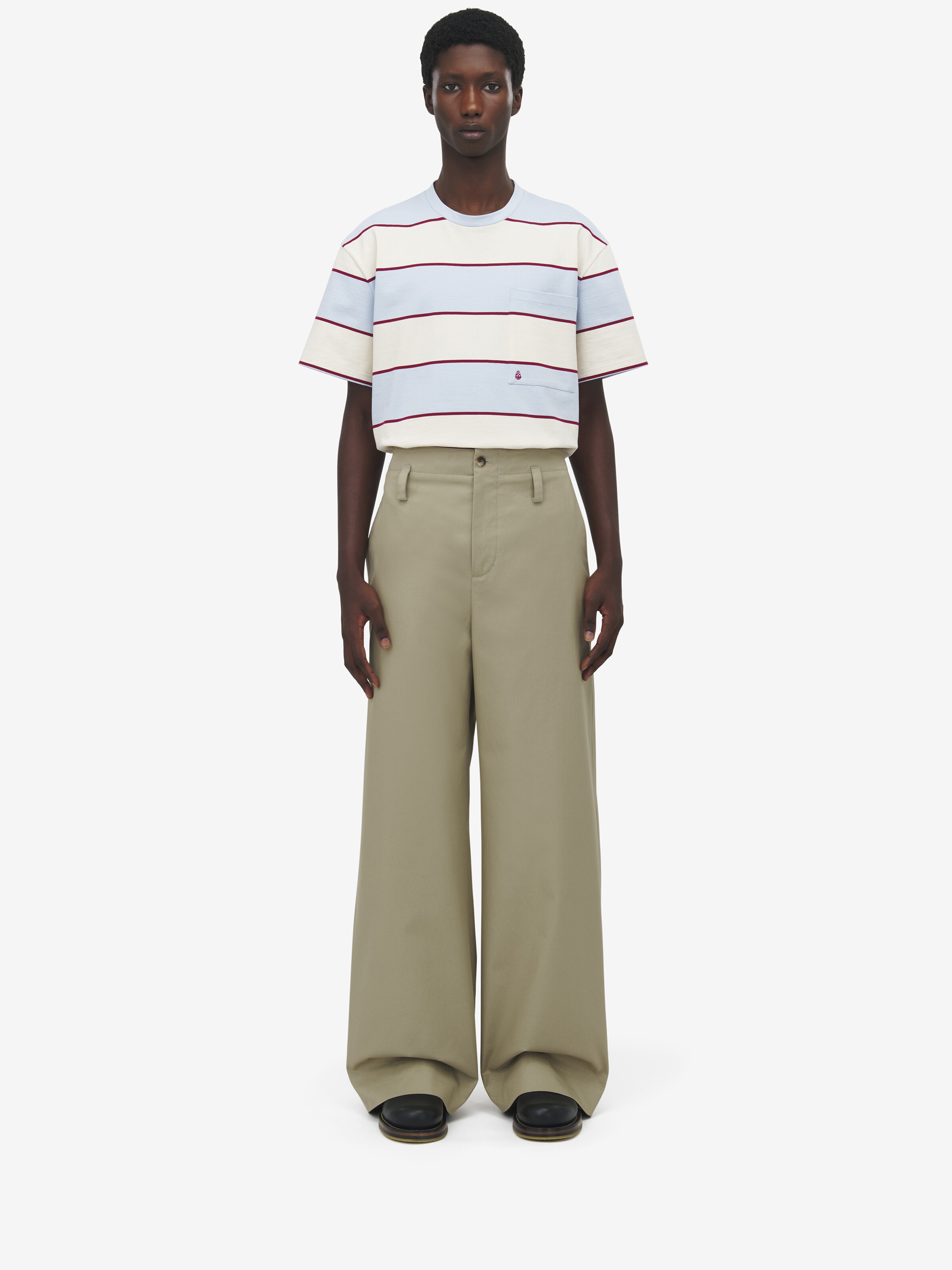 Wide Leg Chino Trousers